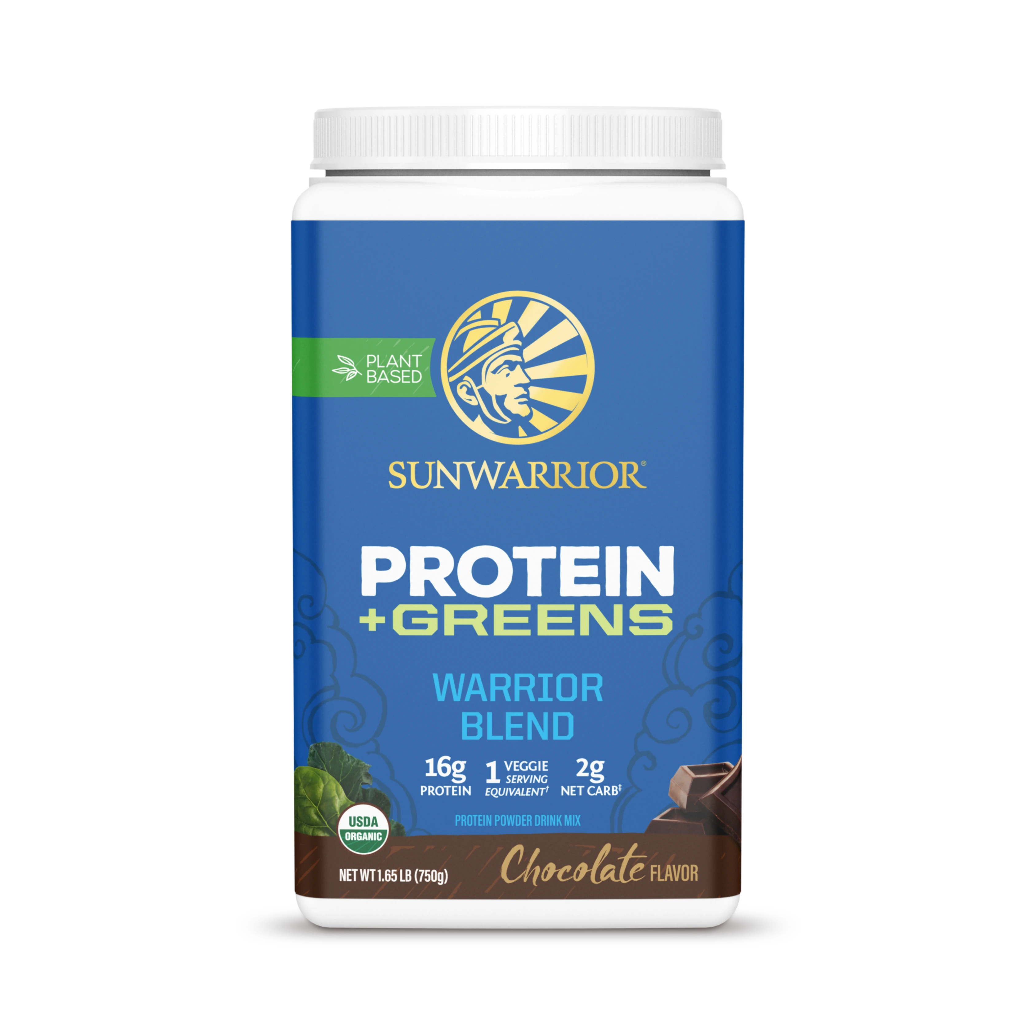 Sunwarrior, Warrior Blend, Protein + Greens, Chocolate, 750 g