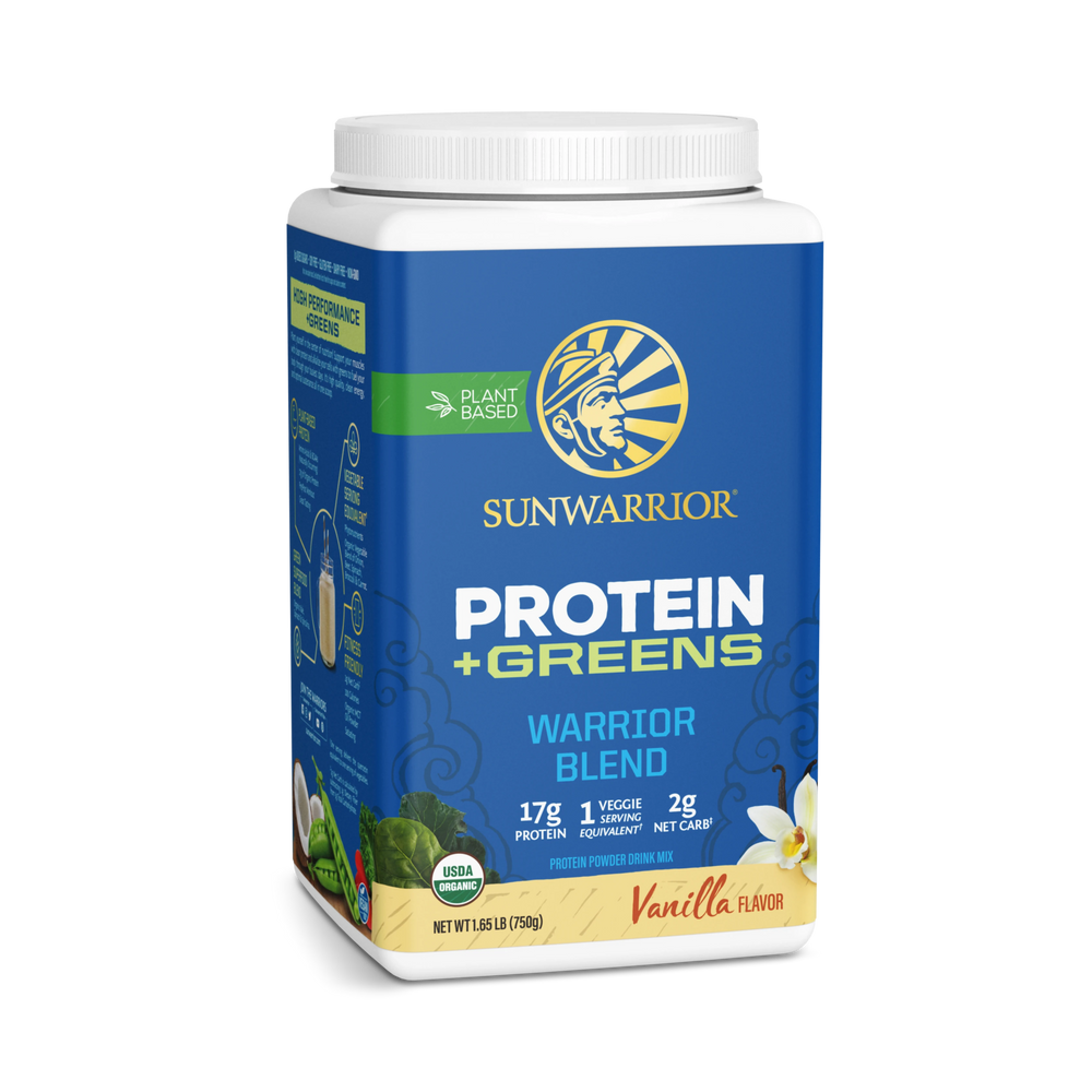 Sunwarrior, Warrior Blend, Protein + Greens, Vanilla, 750 g