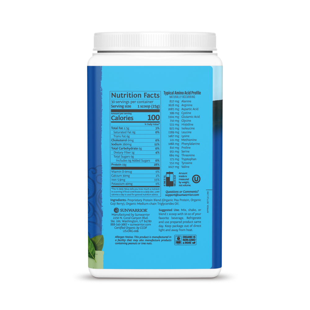 Sunwarrior, Warrior Blend, Protein, Unflavored, 750 g