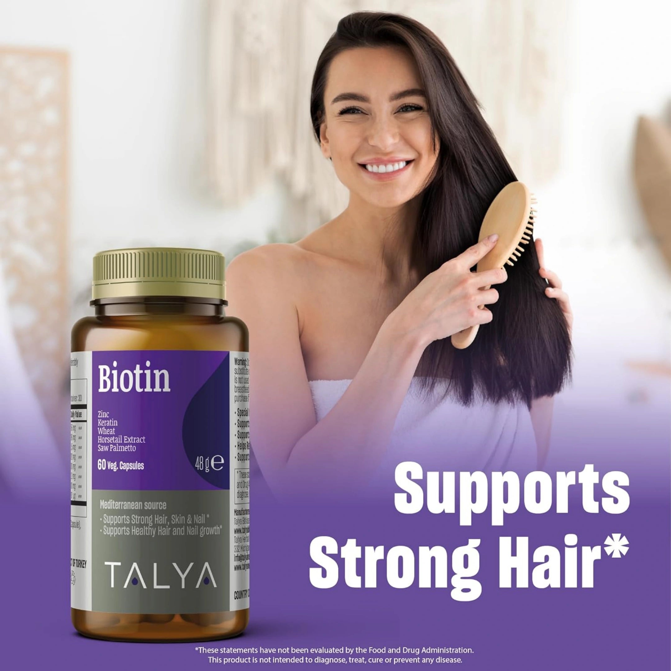 Talya, Biotin, 60 Veg Capsules