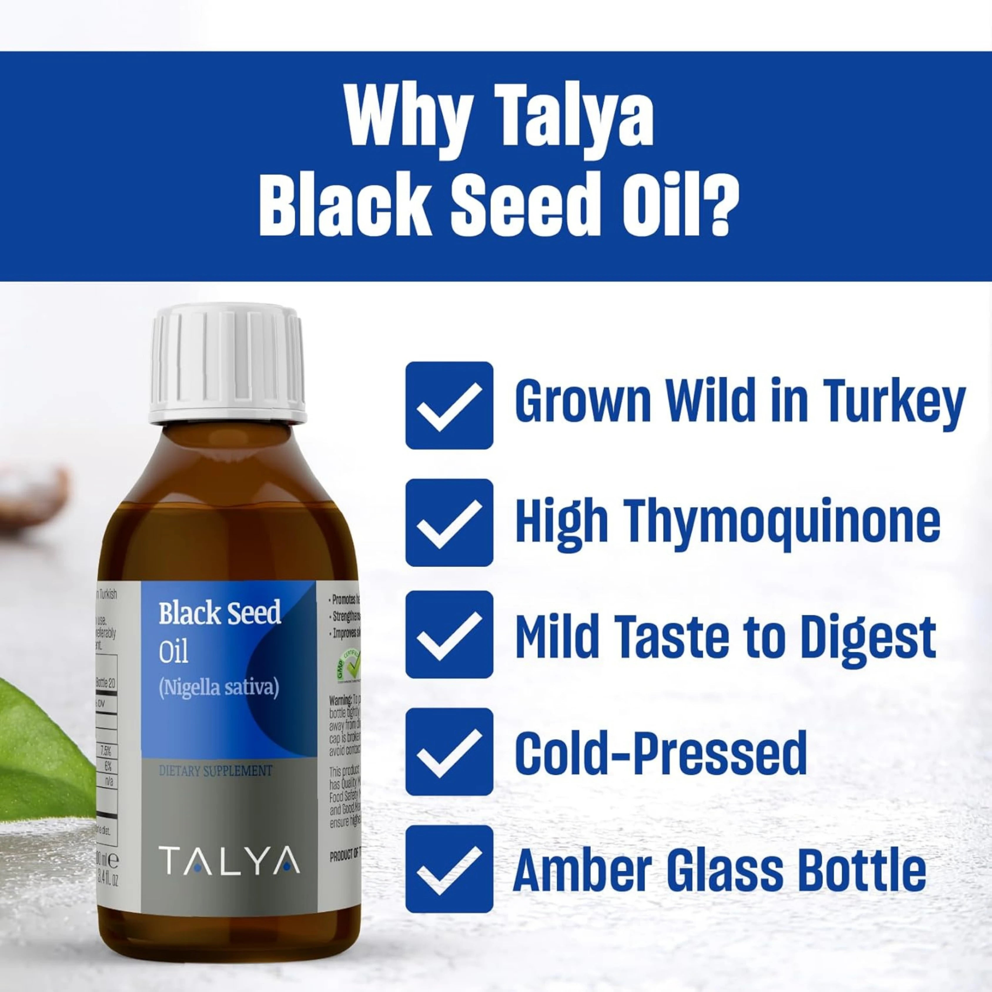 Talya, Black Seed Oil 100% Virgin, 3.45 Oz