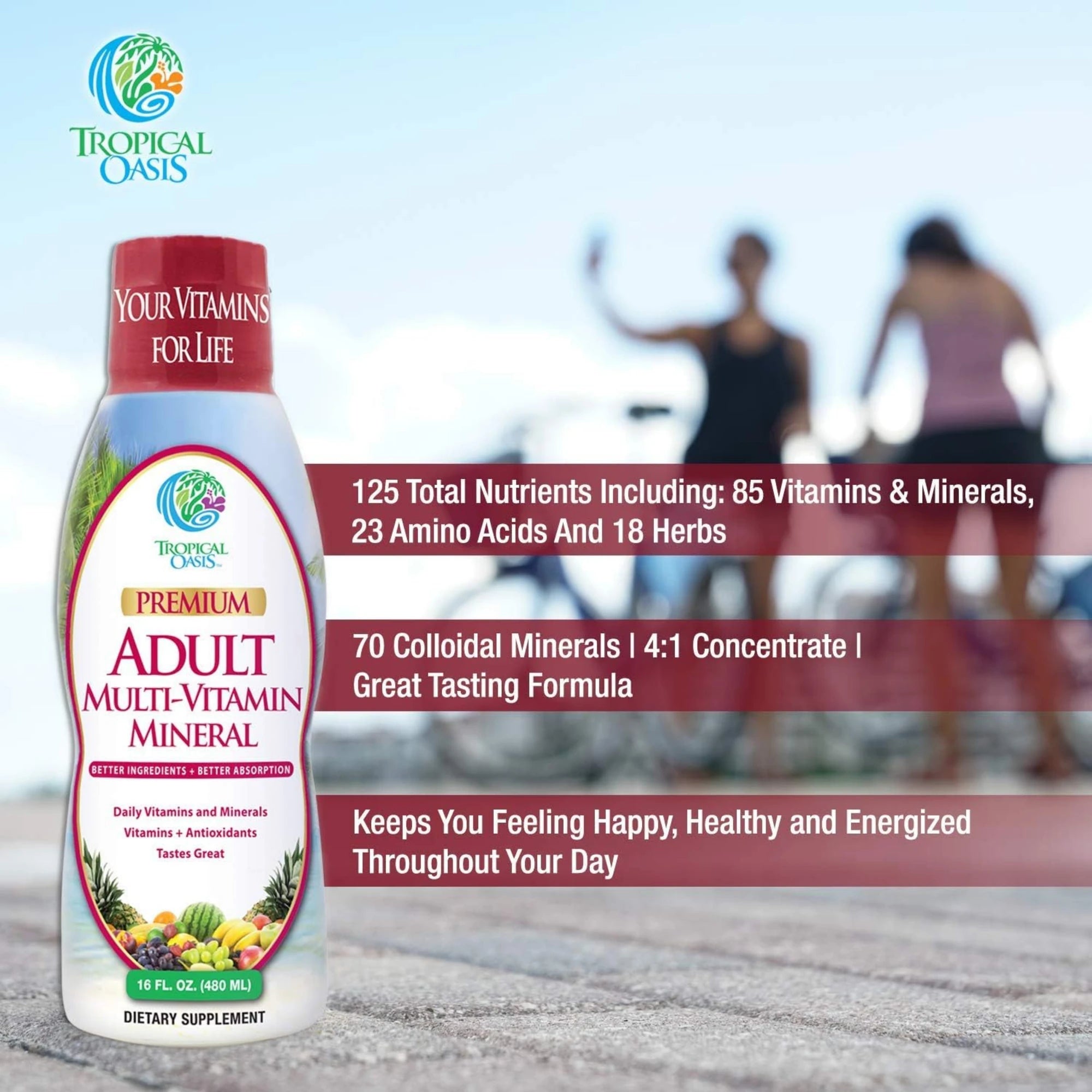 Tropical Oasis, Premium Multi-Vitamin Mineral, For Adults, 16 fl oz, 480 ml