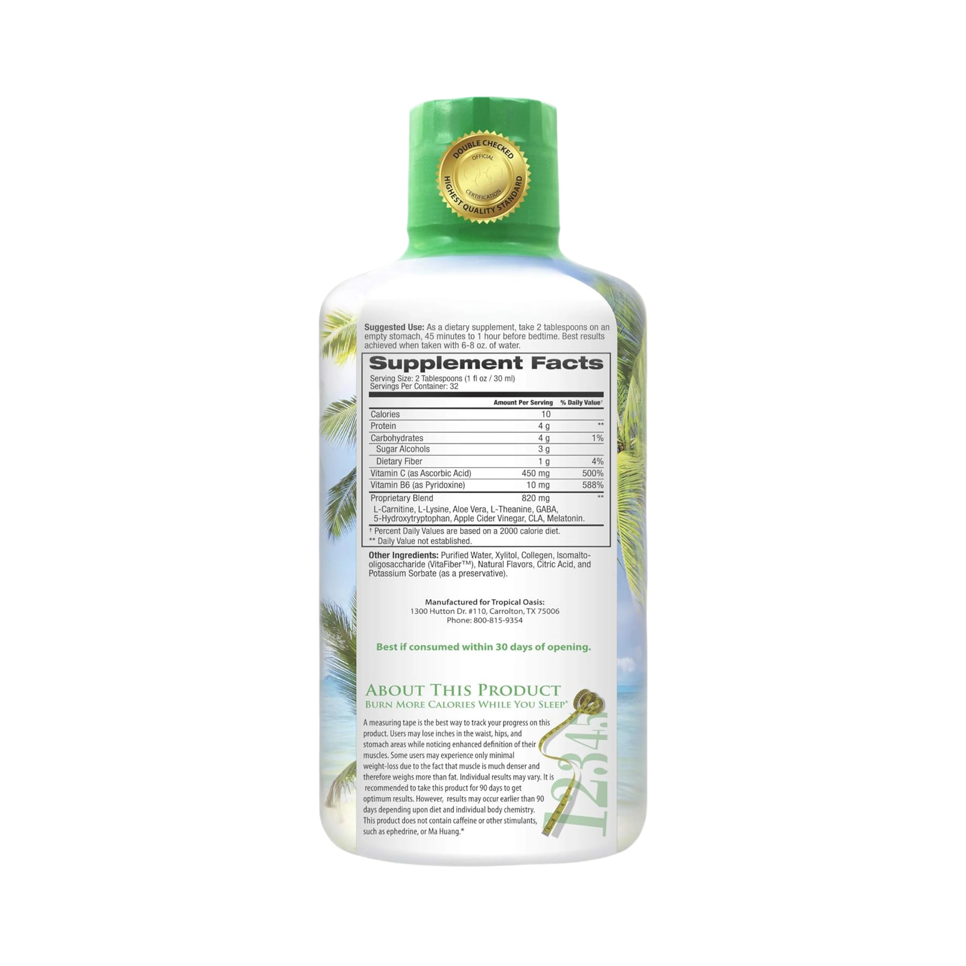 Tropical Oasis, Premium Sleep-A-Weigh Plus, 32 fl oz, 960 ml