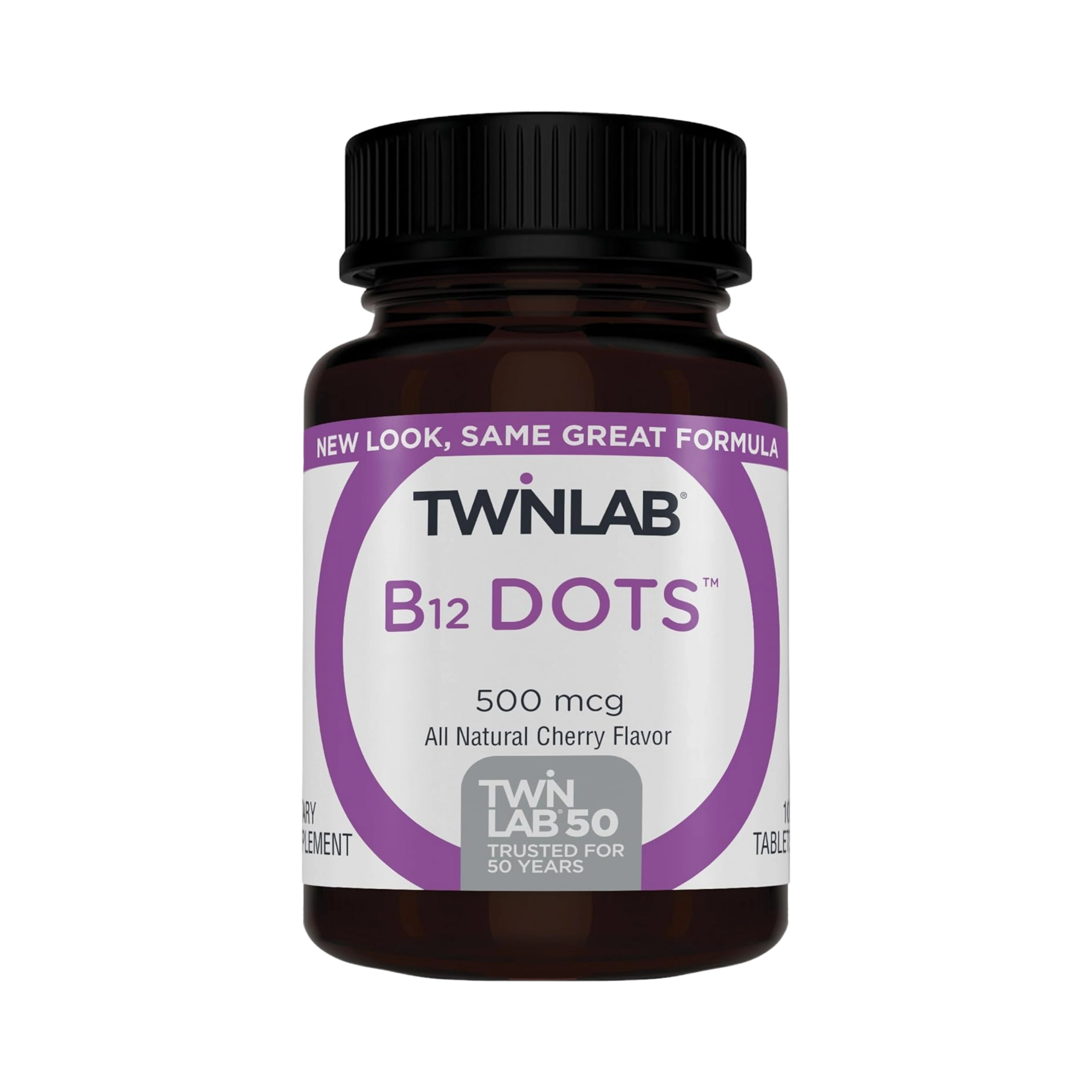 Twinlab, B12 DOTS, Cherry Flavor, 500 mcg, 100 Tables
