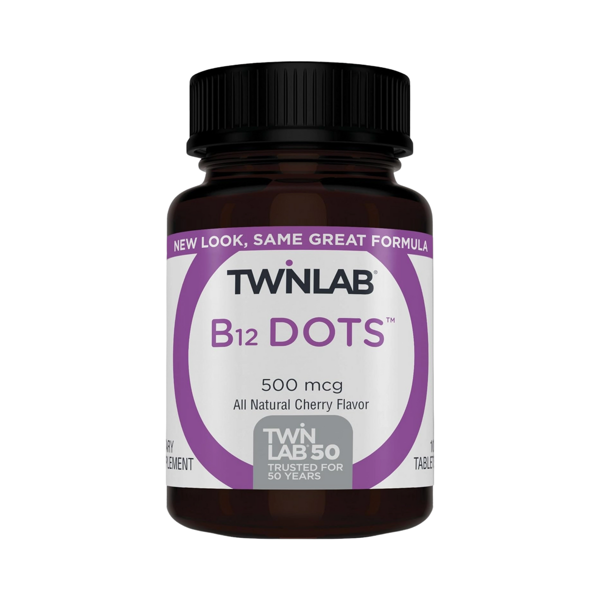 Twinlab, B12 DOTS, Cherry Flavor, 500 mcg, 100 Tables