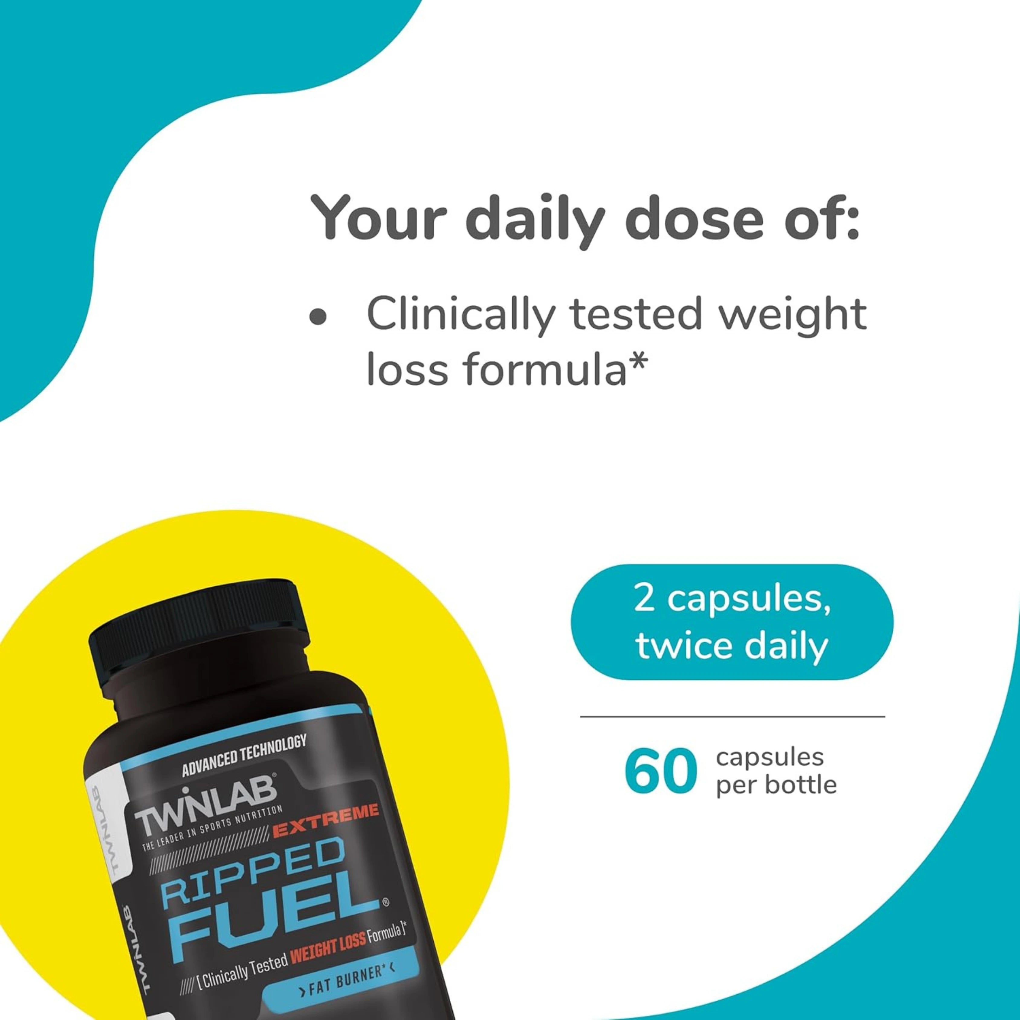Twinlab, Ripped Fuel Extreme, Fat Burner, 60 Capsules