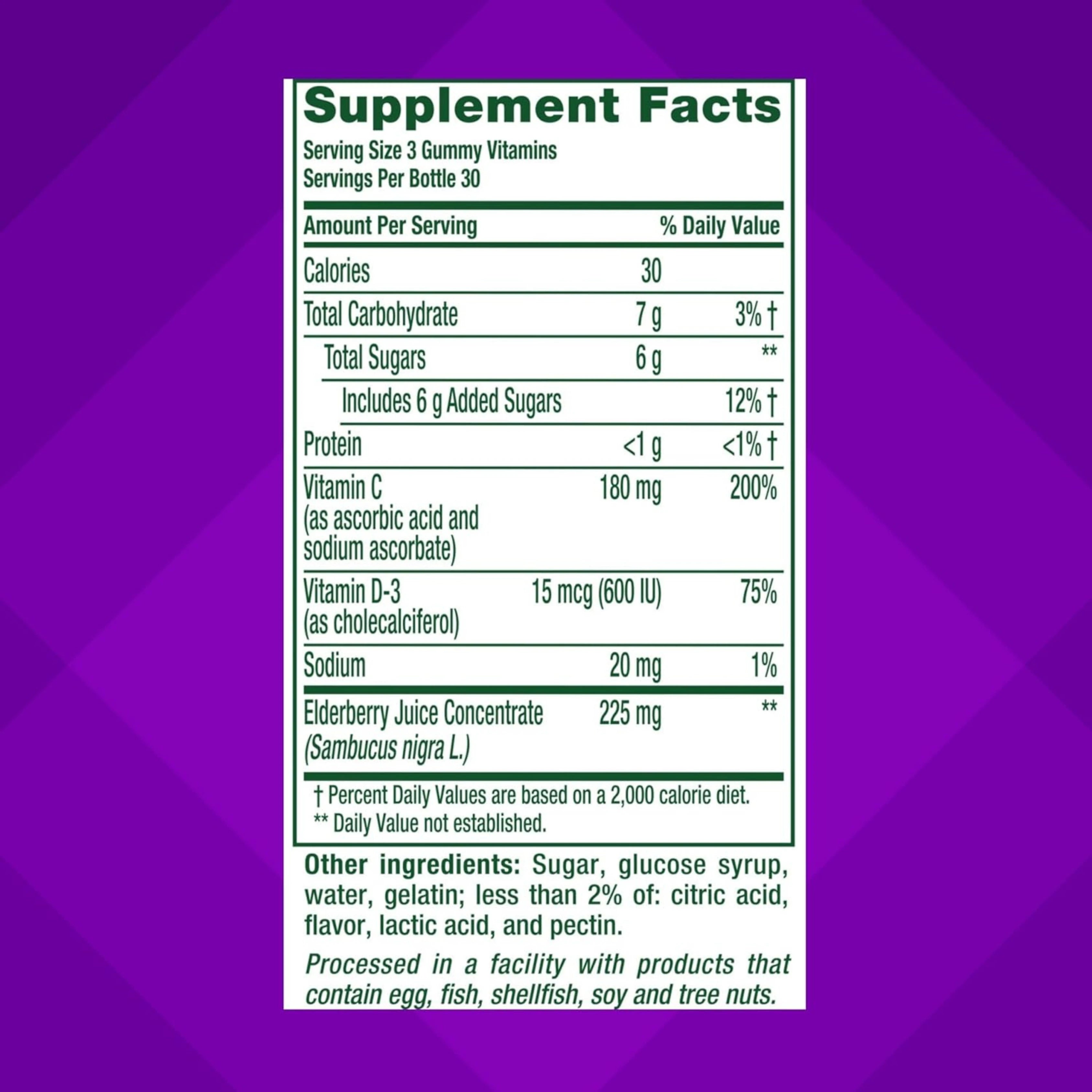 VitaFusion, Elderberry with Vitamins C & D, Berry, 90 Gummies