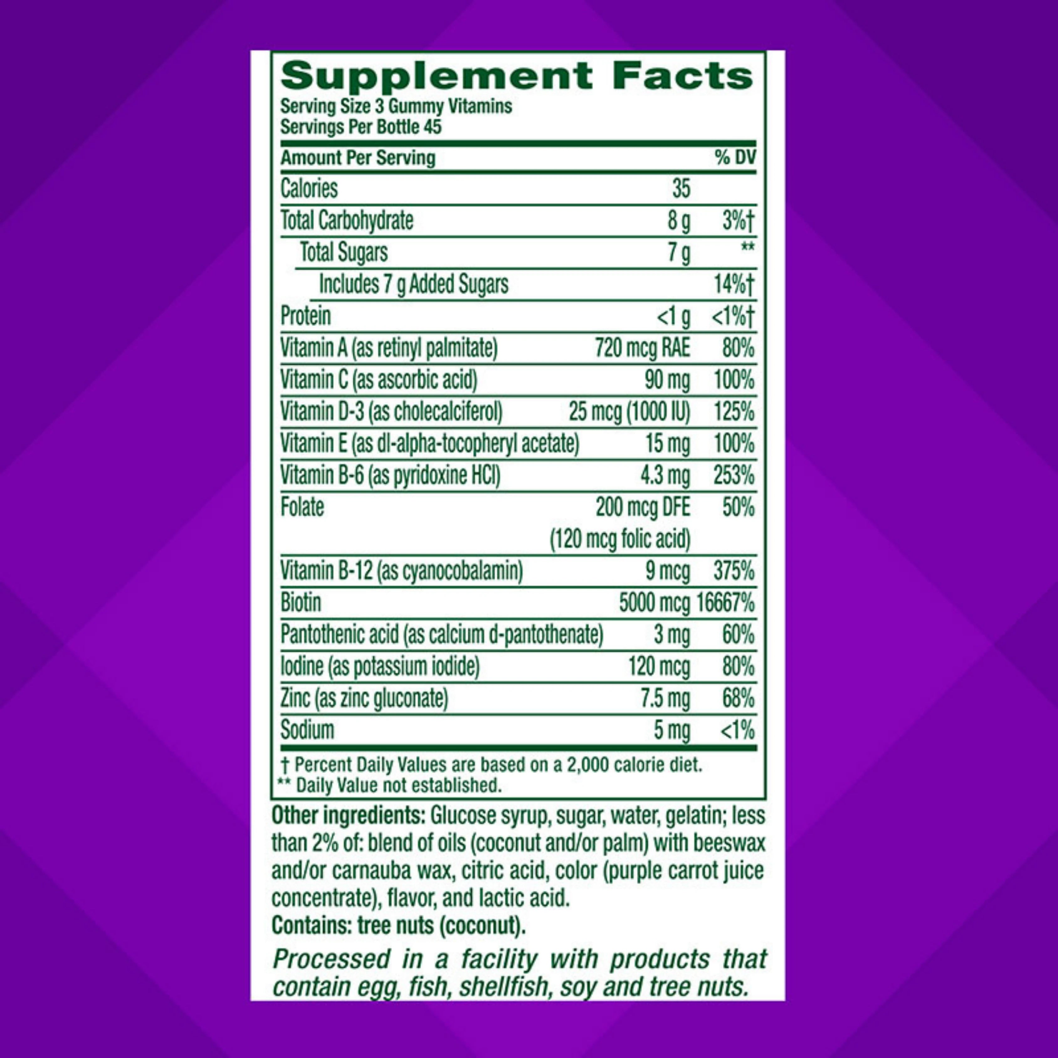 VitaFusion, Hair, Skin & Nails Gummies, Berry, 100 Gummies