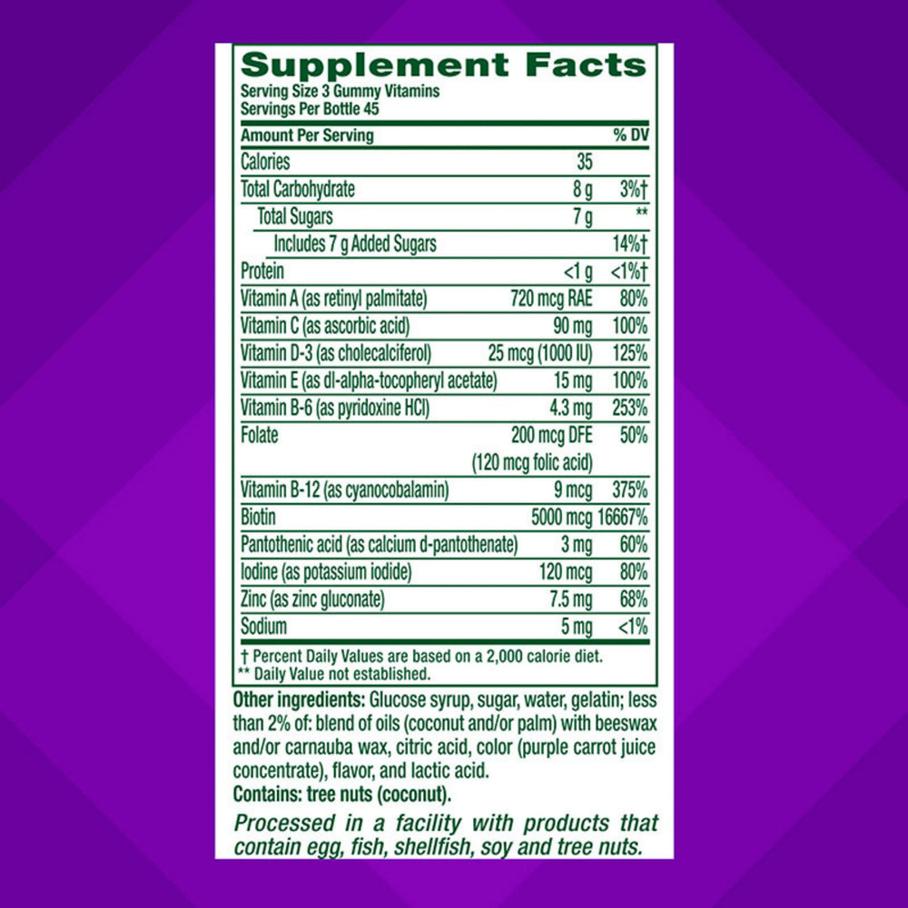 VitaFusion, Hair, Skin & Nails Gummies, Berry, 100 Gummies