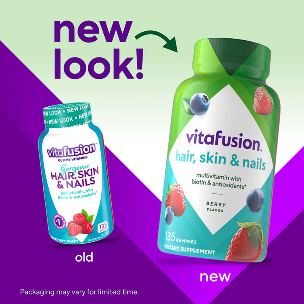 VitaFusion, Hair, Skin & Nails Gummies, Berry, 100 Gummies