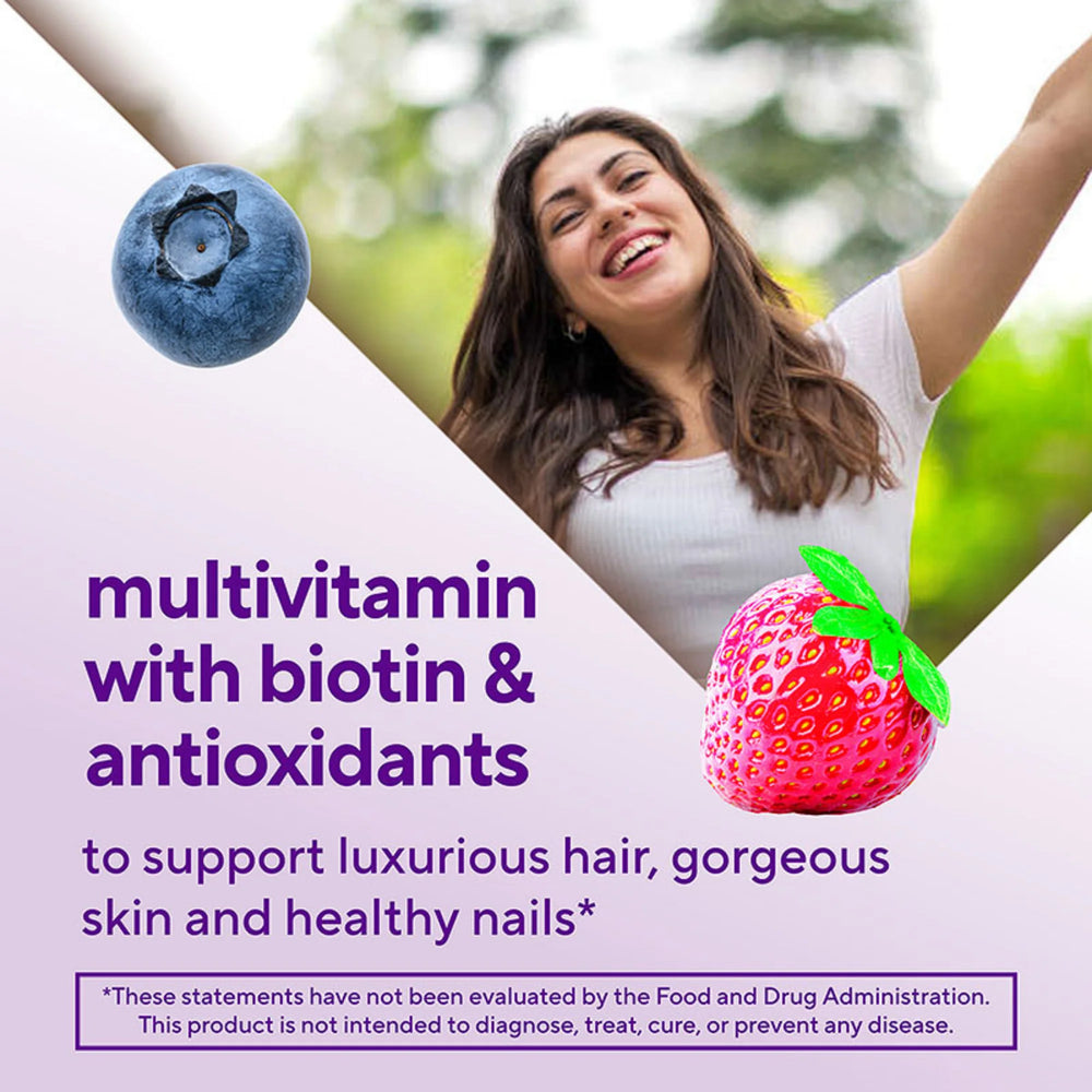 VitaFusion, Hair, Skin & Nails Gummies, Berry, 100 Gummies