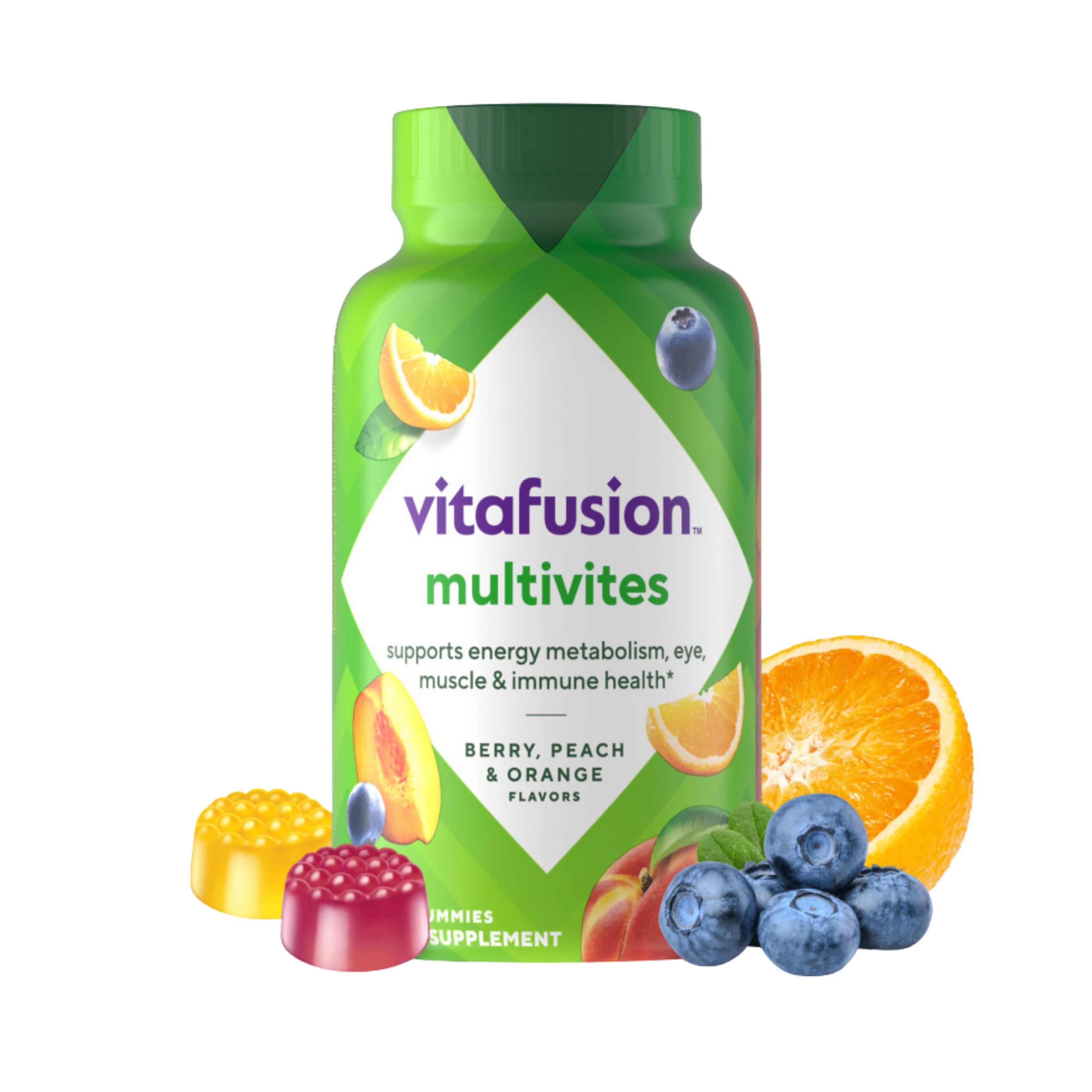 VitaFusion, Multivites Gummies, Berry, Peach & Orange, 150 Gummies