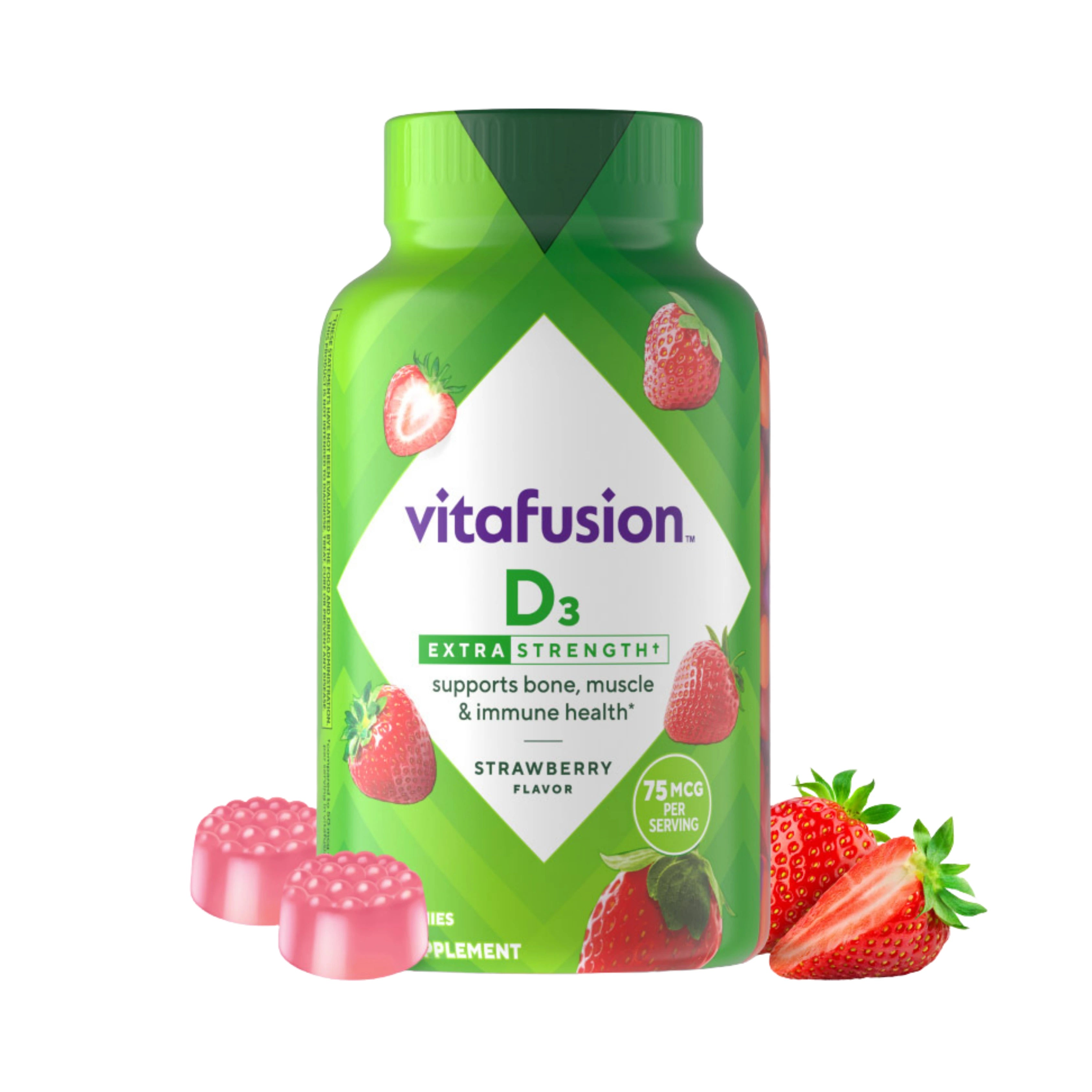 VitaFusion, Vitamin D3,  Strawberry, 75 mcg, 120 Gummies