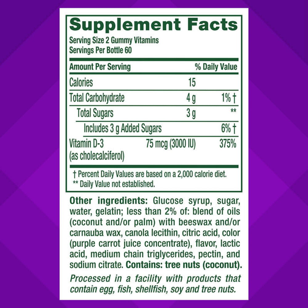 VitaFusion, Vitamin D3,  Strawberry, 75 mcg, 120 Gummies