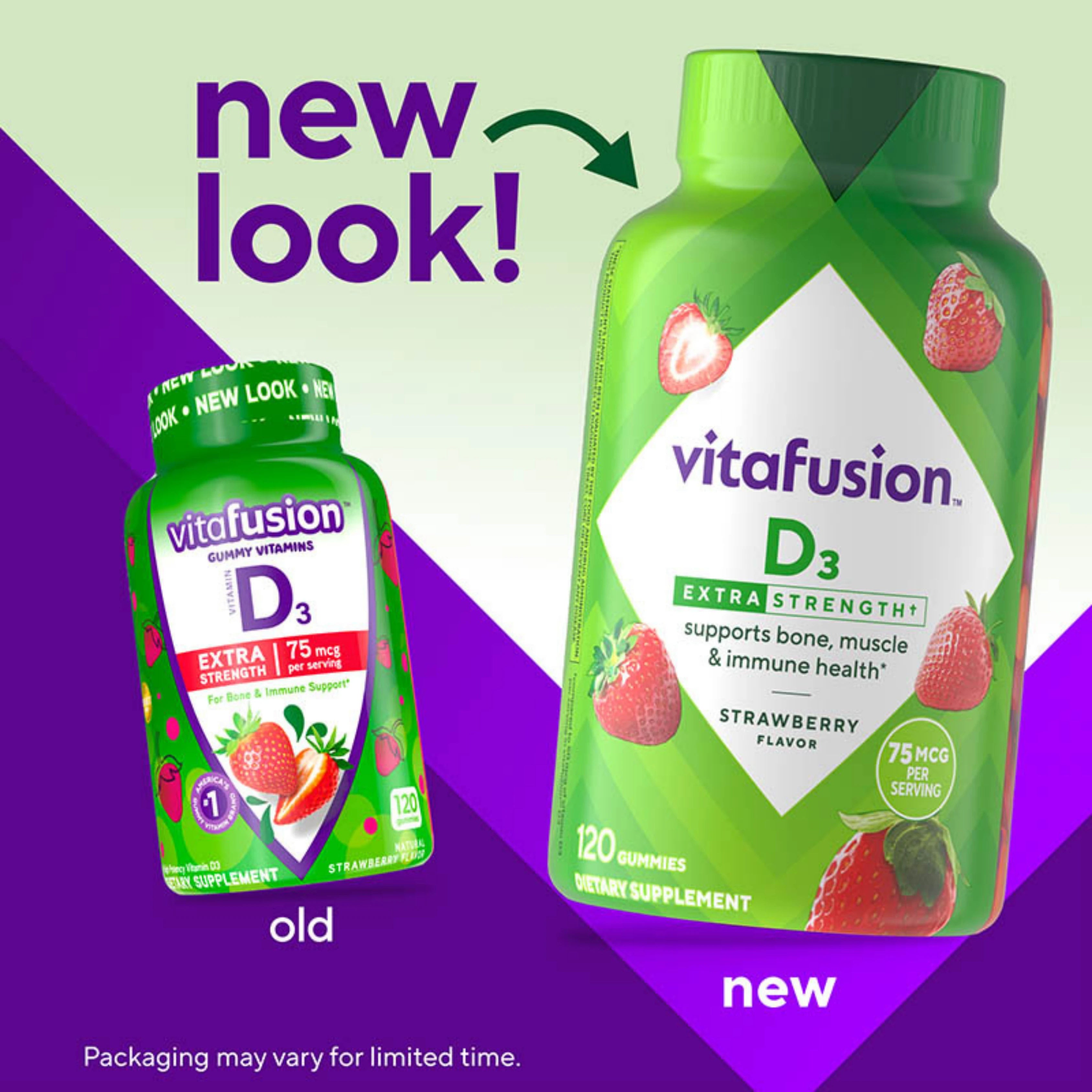 VitaFusion, Vitamin D3,  Strawberry, 75 mcg, 120 Gummies