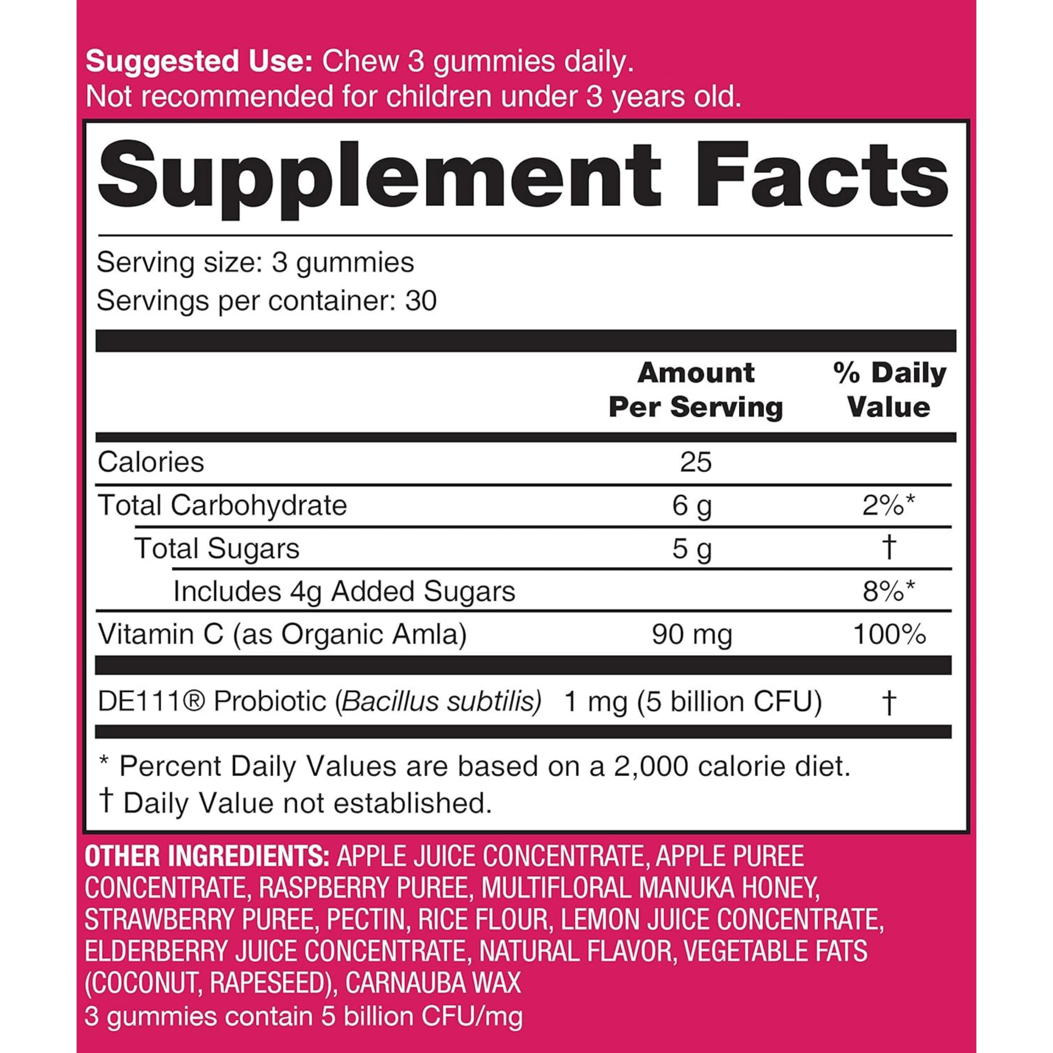 Wedderspoon, Manuka Honey Immunity Gummies Berry, 90 Chewables