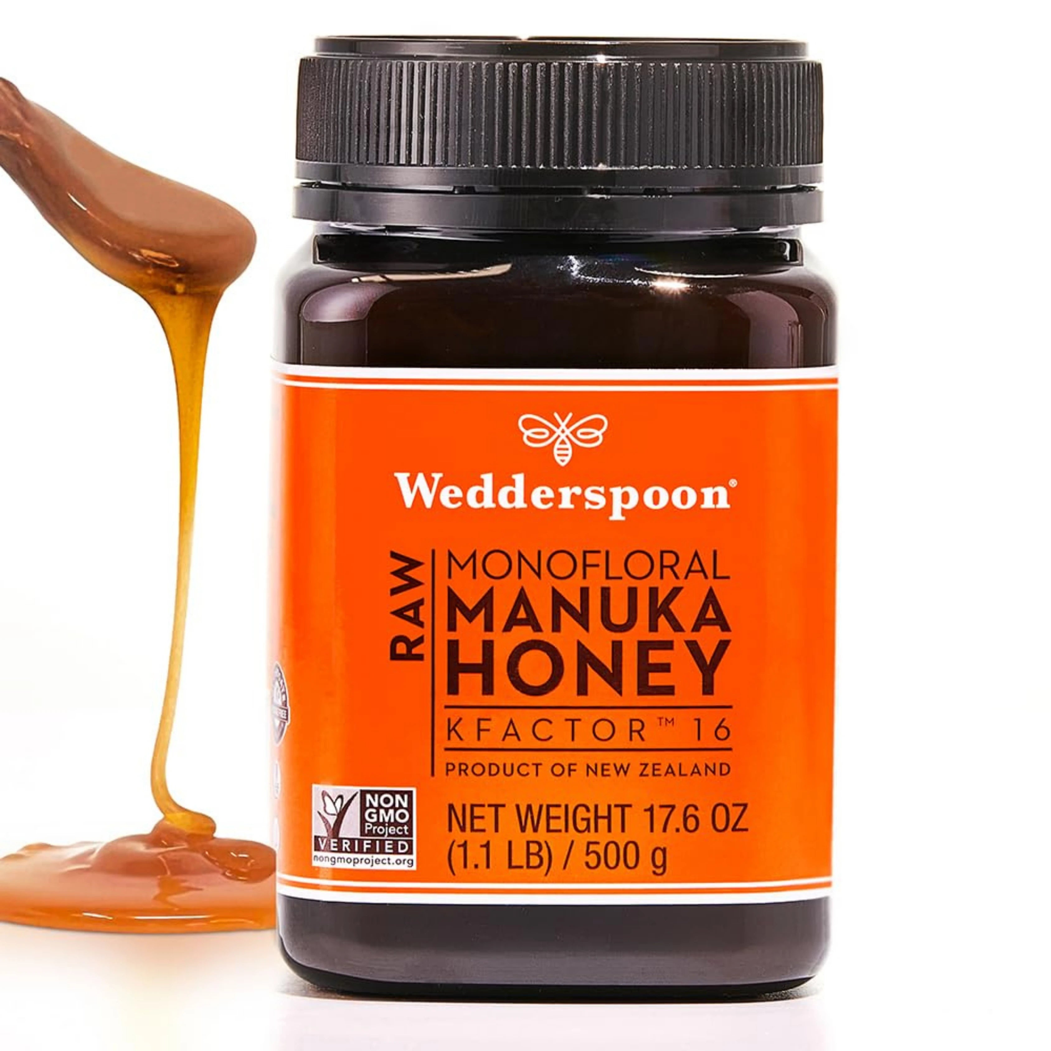 Wedderspoon, Raw Monofloral Manuka Honey, KFactor 16, 1.1 lb, 500 g