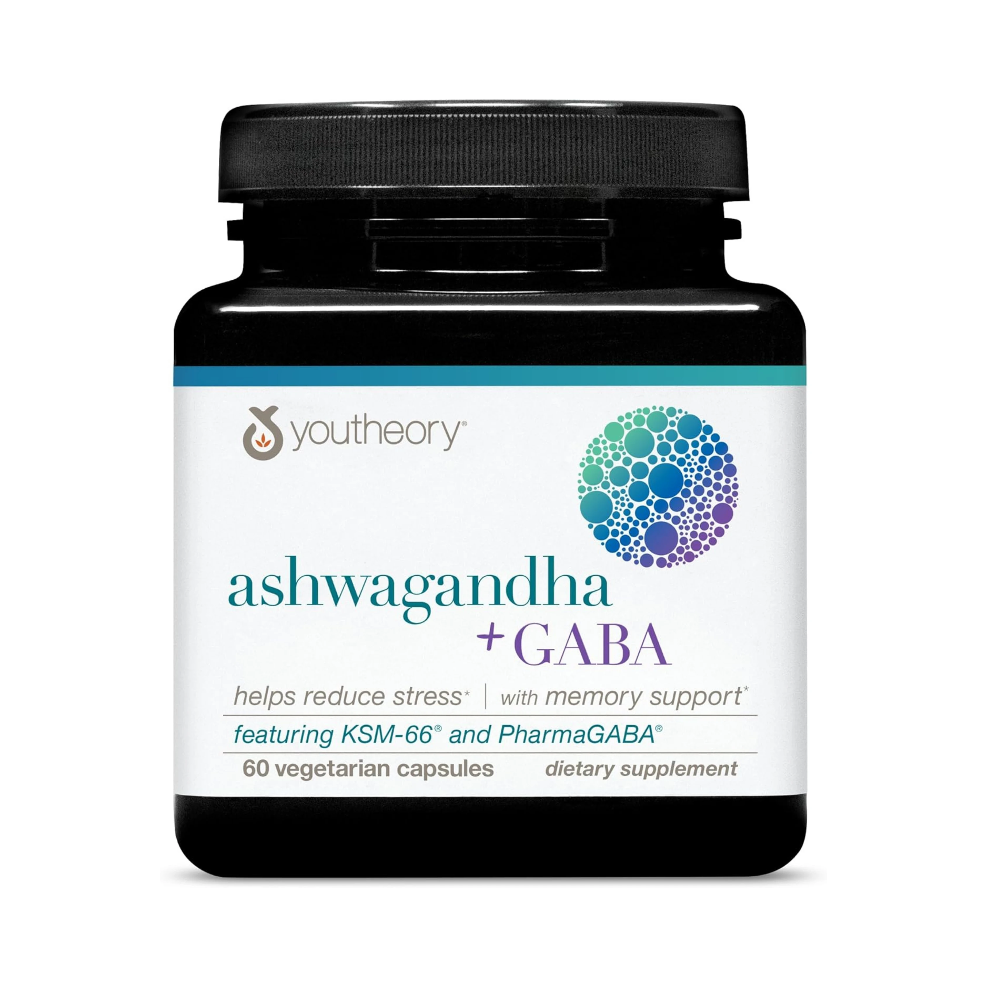 Youtheory, Ashwagandha + GABA, 60 Vegetarian Capsules
