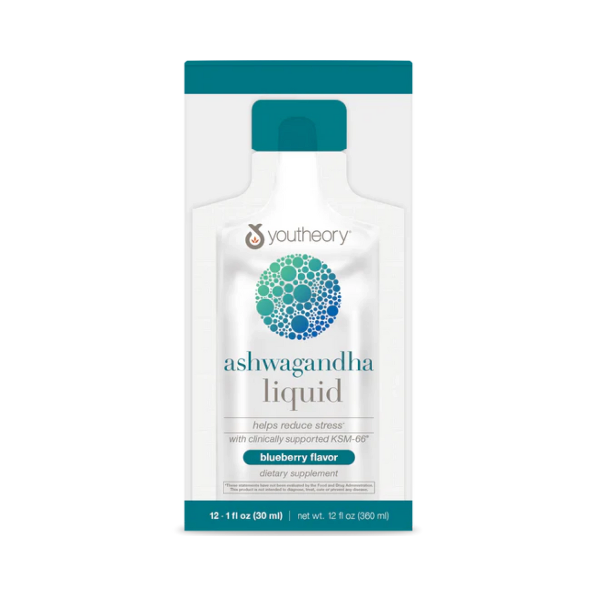 Youtheory, Ashwagandha Liquid Blueberry,  12 Oz
