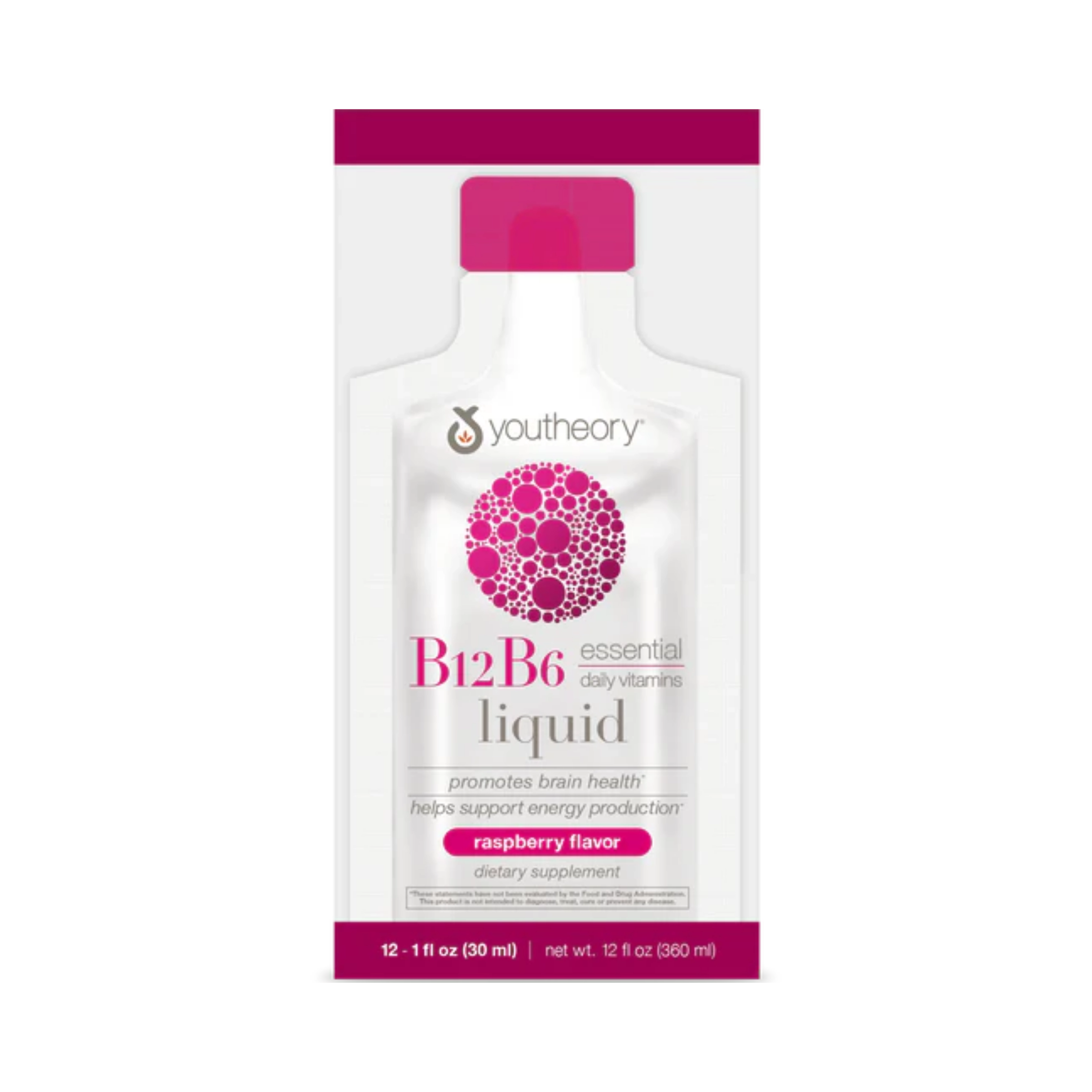 Youtheory, B12 and B6 Liquid raspberry, 12 Packets