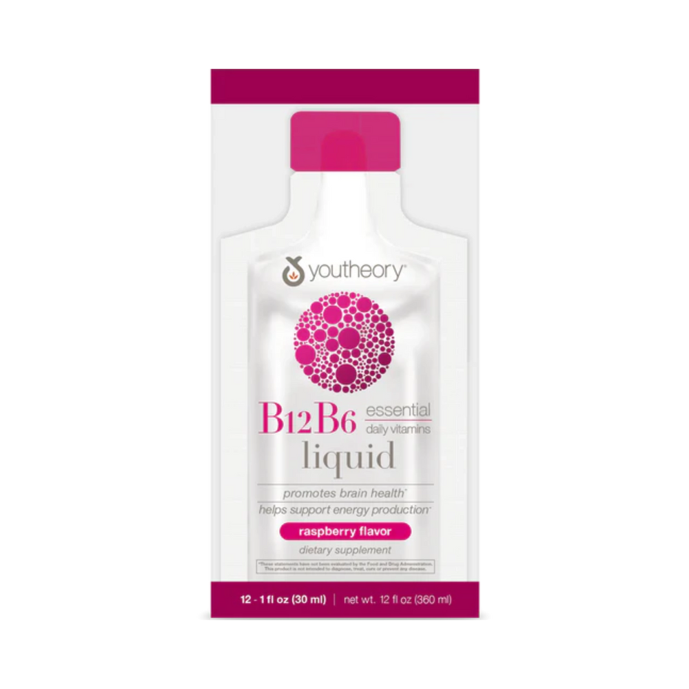 Youtheory, B12 and B6 Liquid raspberry, 12 Packets