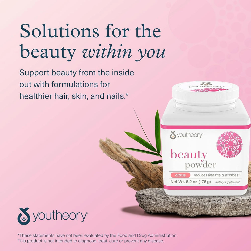 Youtheory,  Beauty Powder,  Citrus, 176 gm, 6.2 oz Ounce