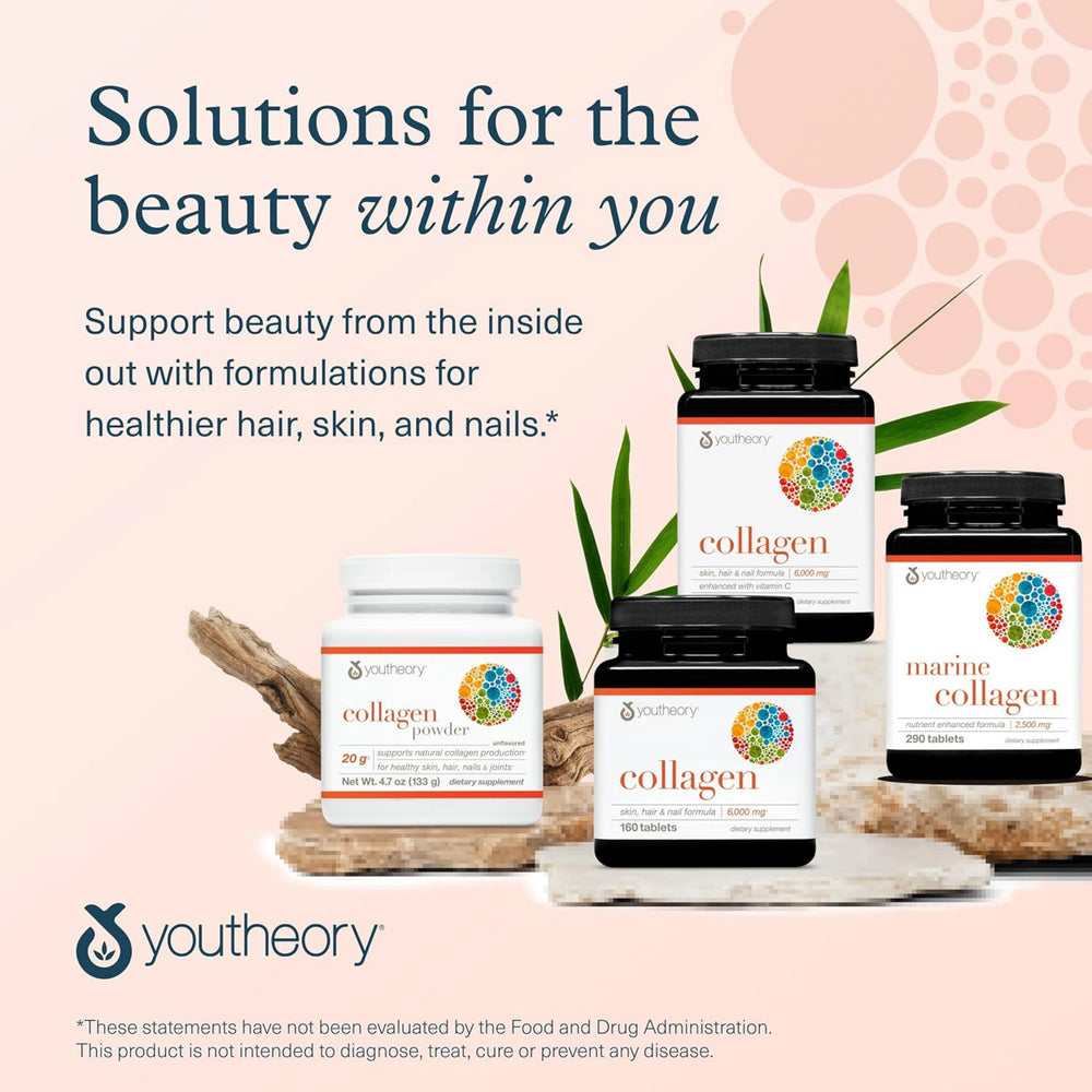 Youtheory, Collagen Advanced Formula 1, 2 and 3, 6000Mg, 290 Tablets