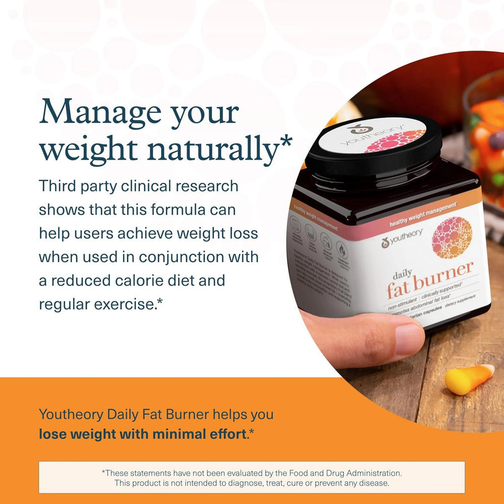 Youtheory, Daily Fat Burner, 60 Vegetarian Capsules