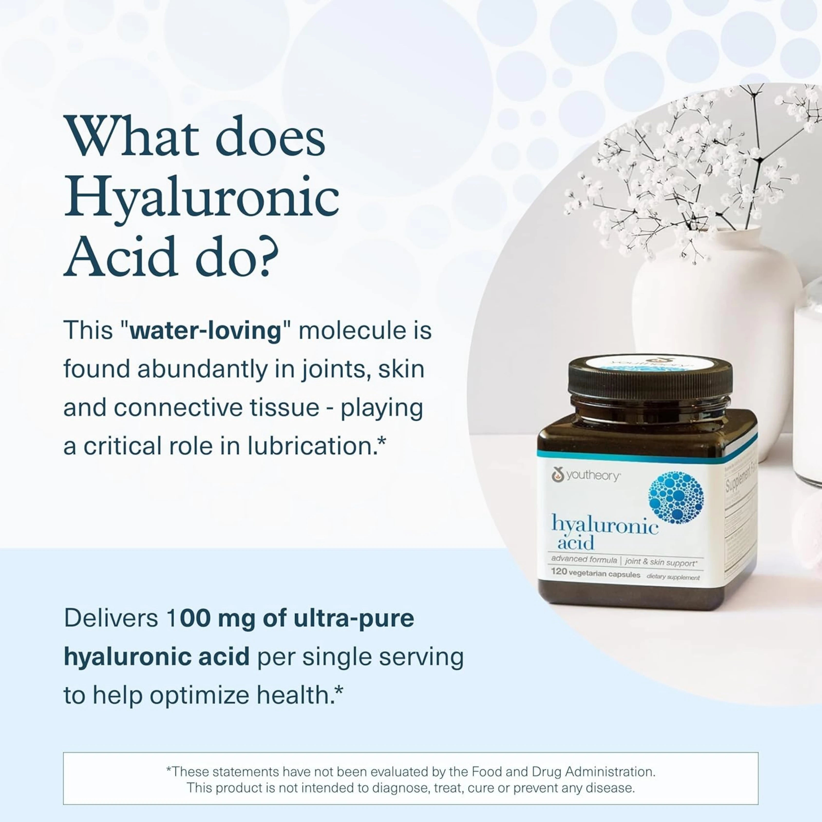 Youtheory, Hyaluronic Acid, Advanced Formula, 120 Vegetarian capsules