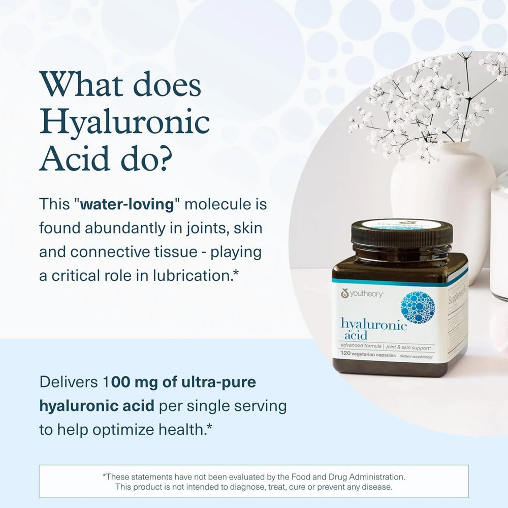 Youtheory, Hyaluronic Acid, Advanced Formula, 120 Vegetarian capsules