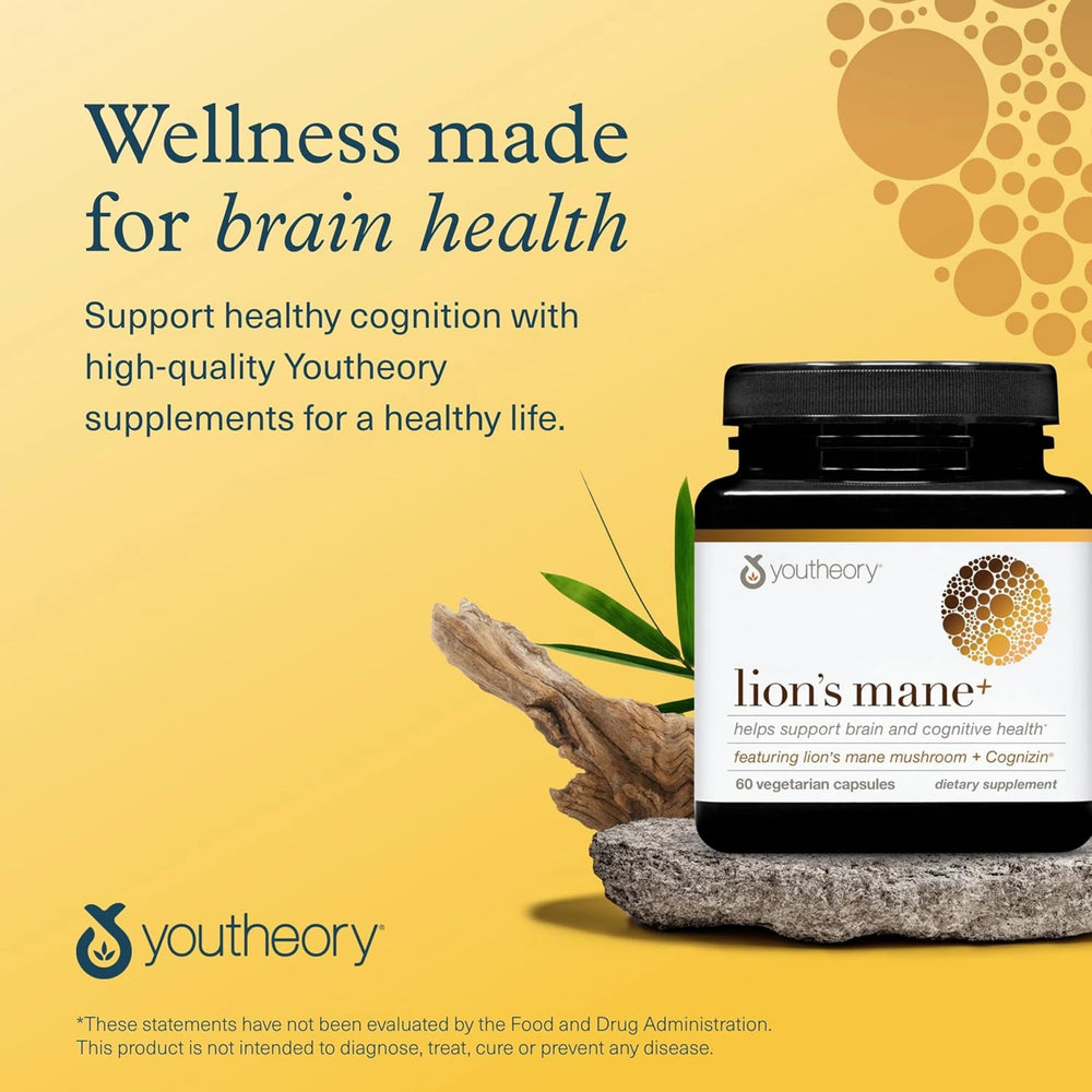 Youtheory, Lion's Mane Plus, 60 Vegetarian Capsules