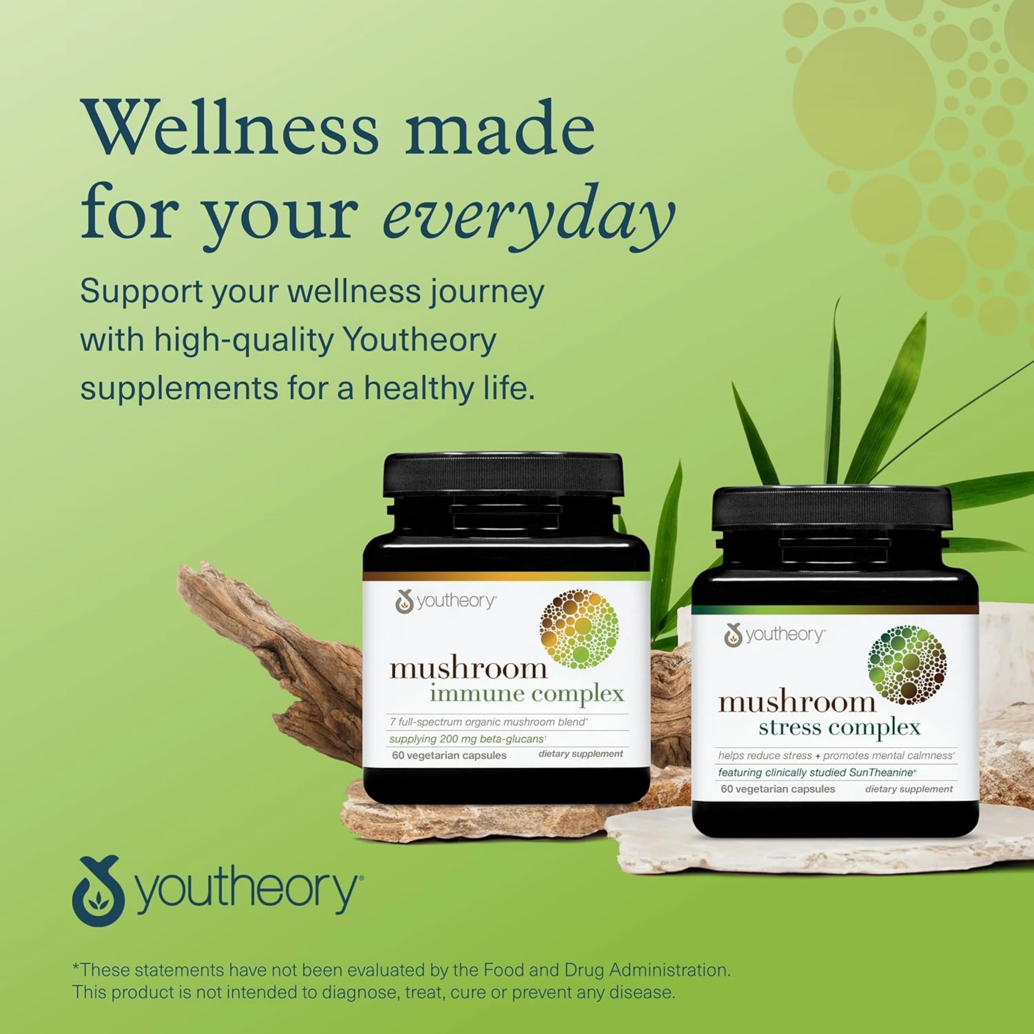 Youtheory, Mushroom Stress Complex, 60 Vegetarian Capsules