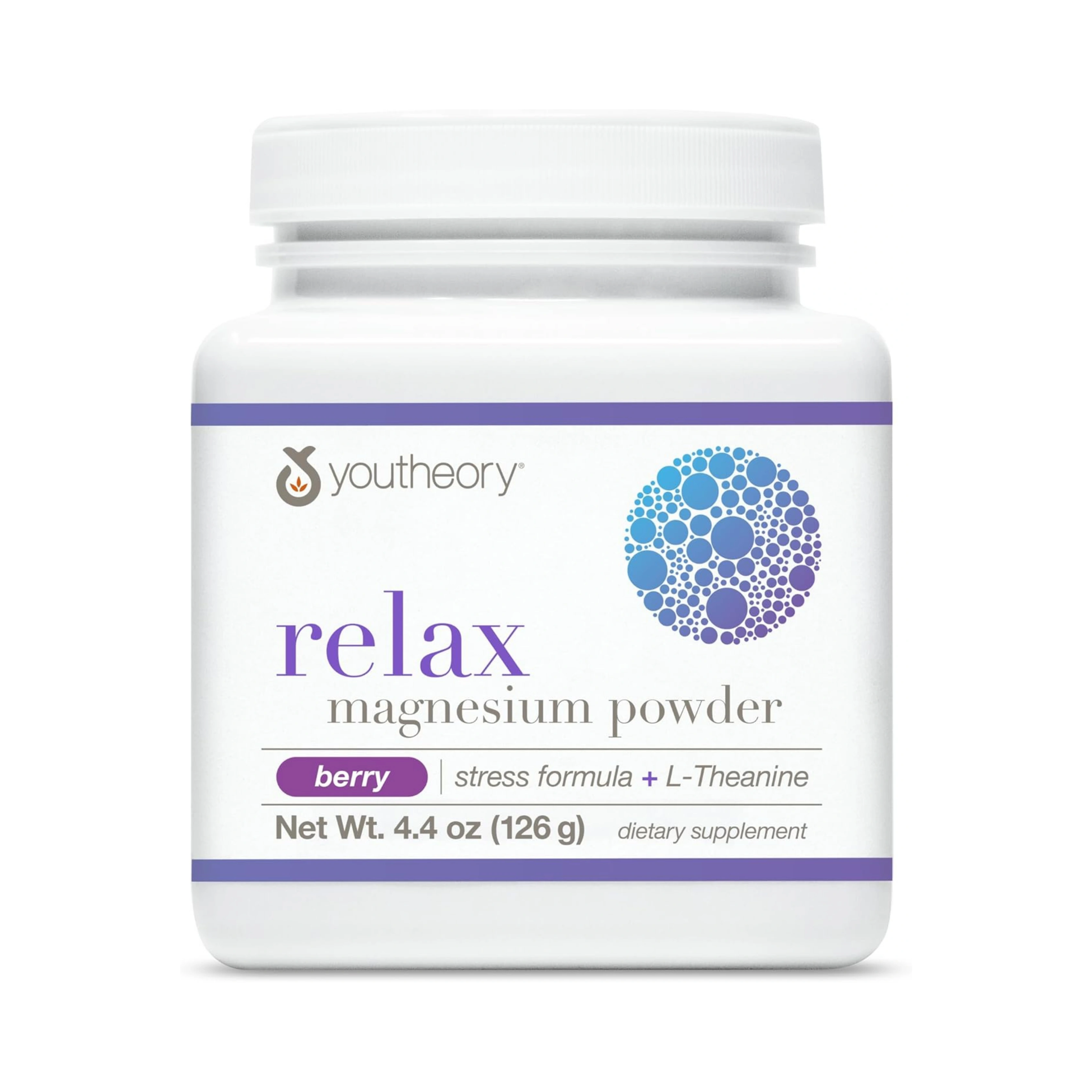 Youtheory, Relax Magnesium Powder, Berry, 4.4 OZ Ounce