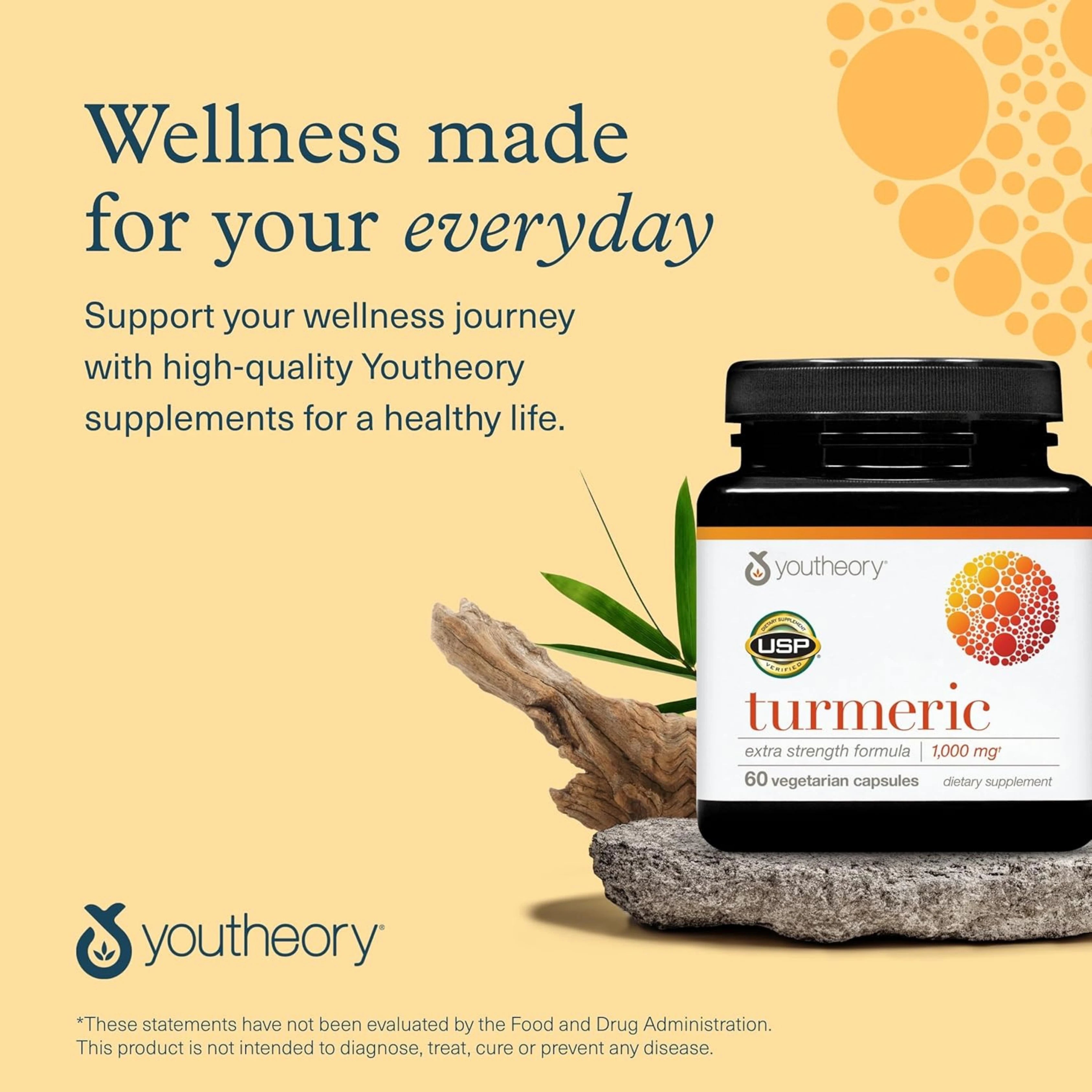 Youtheory, Turmeric Extra Strength, 1000 Mg, 60 Vegetarian Capsules
