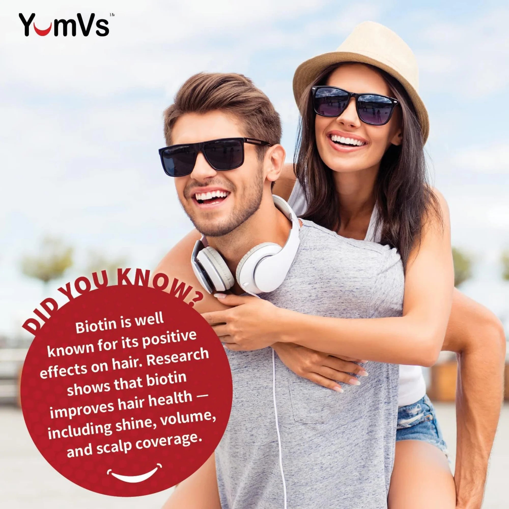 YumVs, Biotin High Potency, 5000 mcg, Raspberry Flavor, 100 Gummie