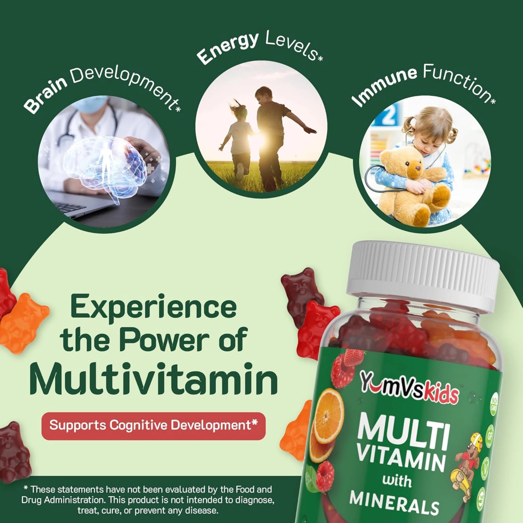 YumVs, Multi Vitamin with Minerals, Fruit, 120 Gummies