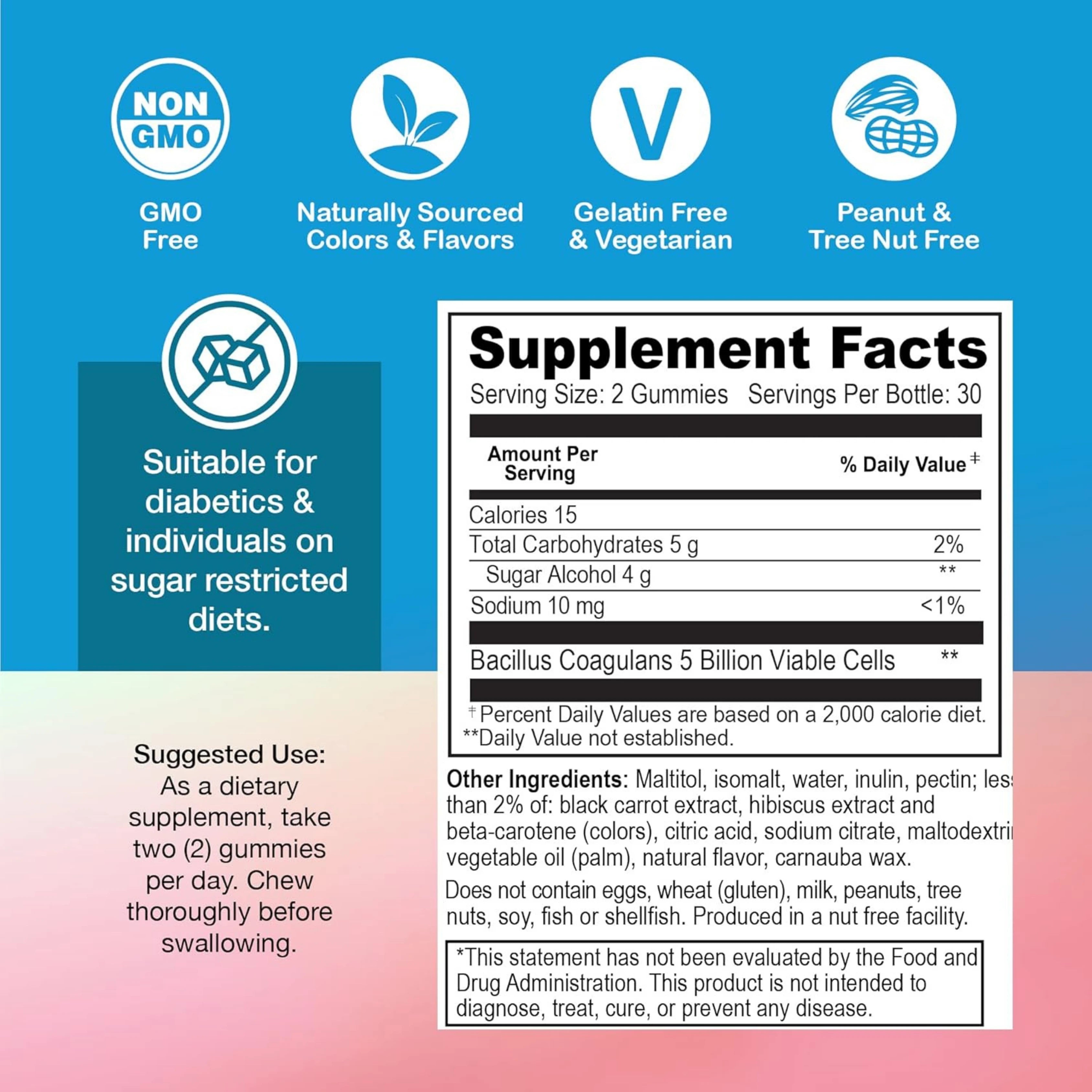 YumVs, Probiotics ZERO, Berry Flavor, 60 Gummies