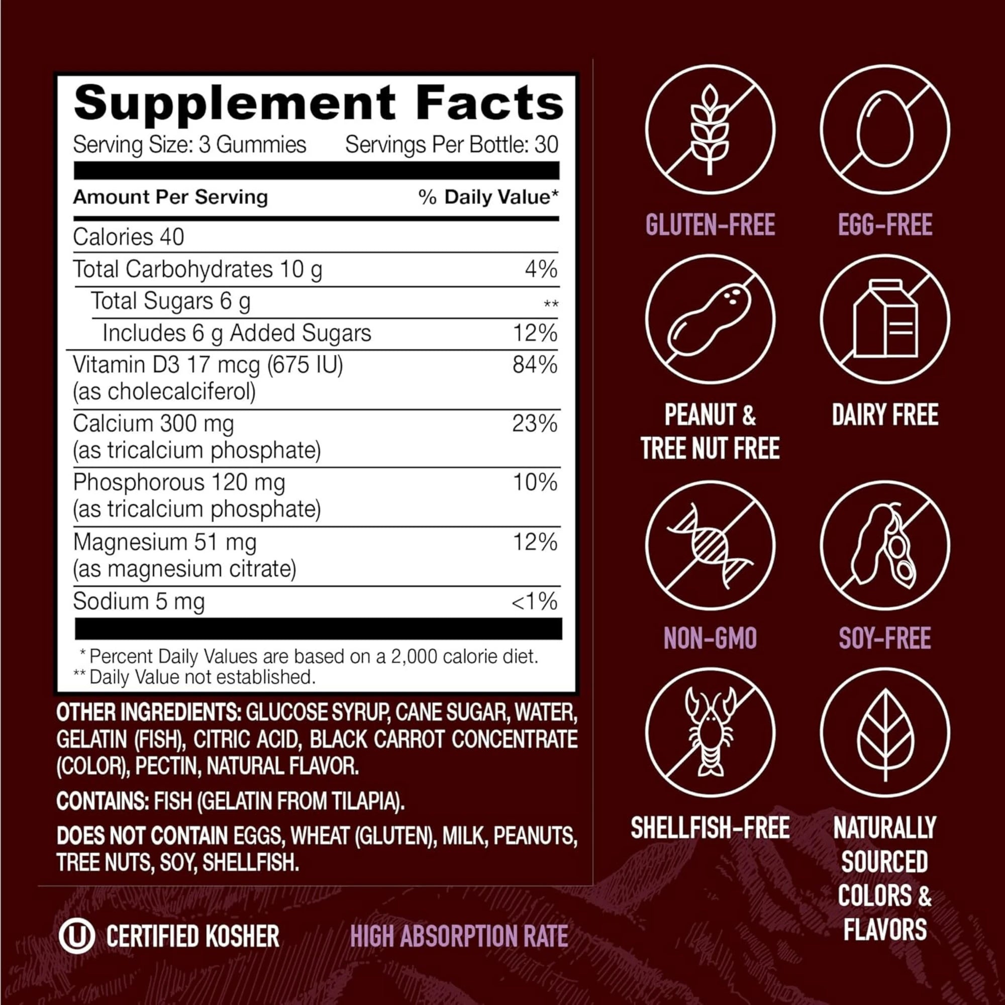 YumVs, Strong Earth Gummies, Calcium, Magnesium & Zinc + Vitamin D, Raspberry, 90 Gummies