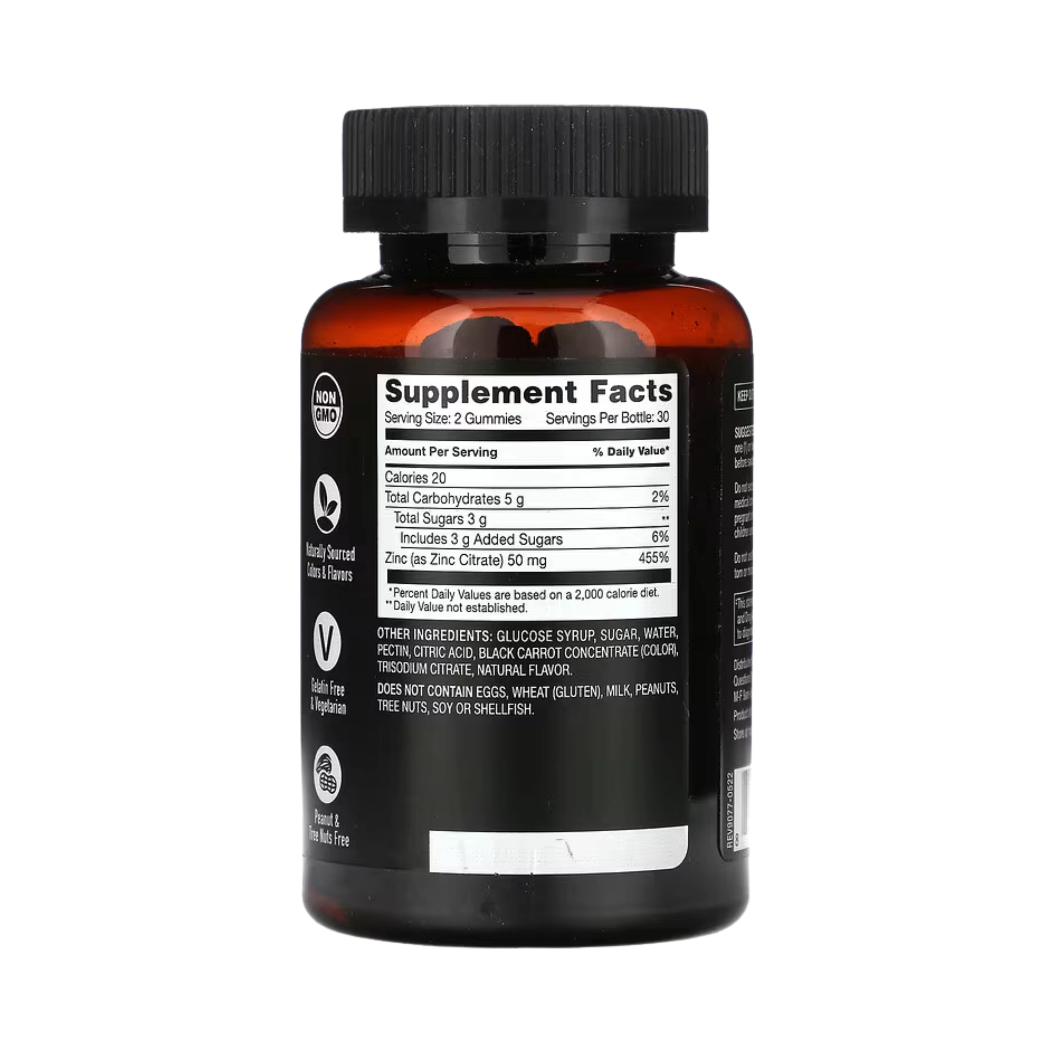 YumVs, Strong Earth Gummies, Zinc, Maximum Strength, Berry, 50 mg, 60 Gummies