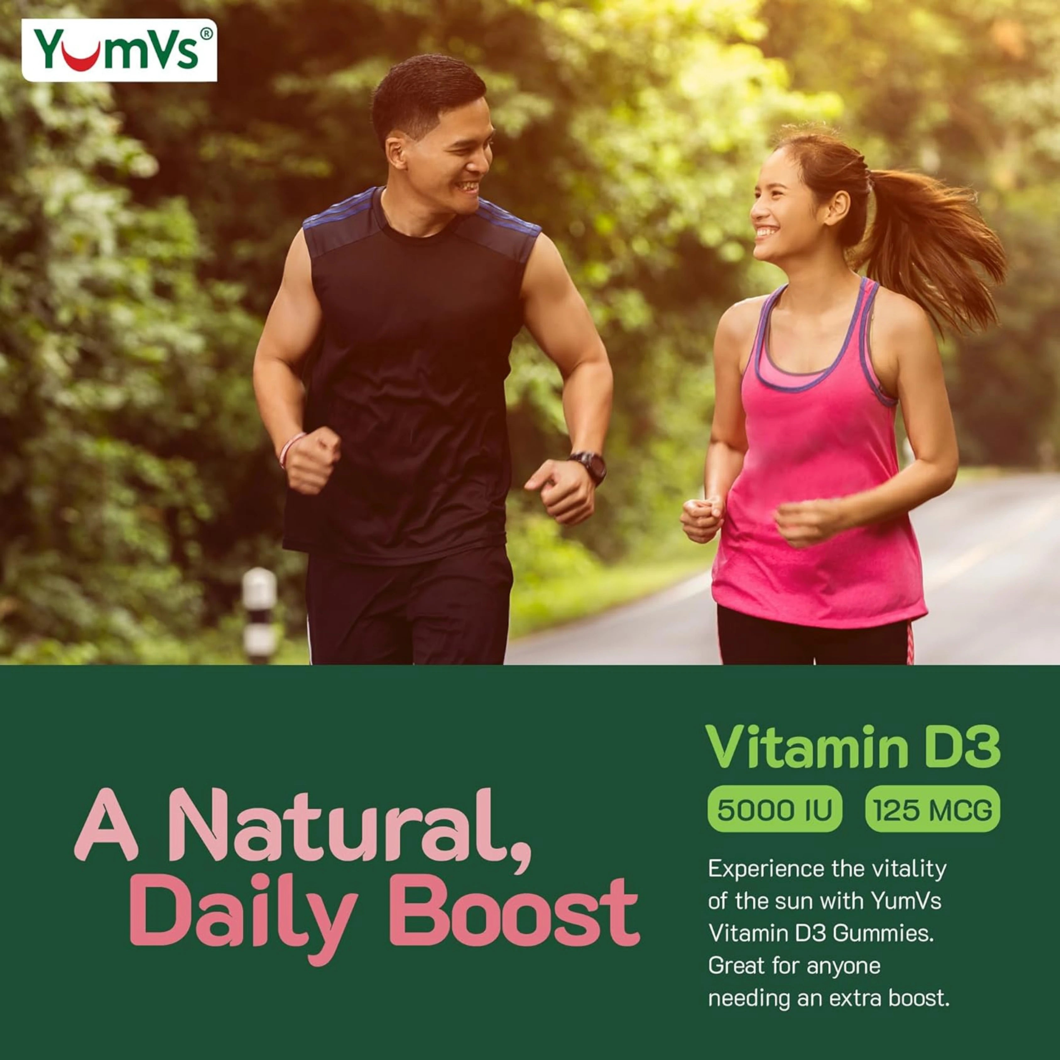 YumVs, Vitamin D3 Gummies, High Potency, Berry Flavor, 125 mcg, 60 Gummies