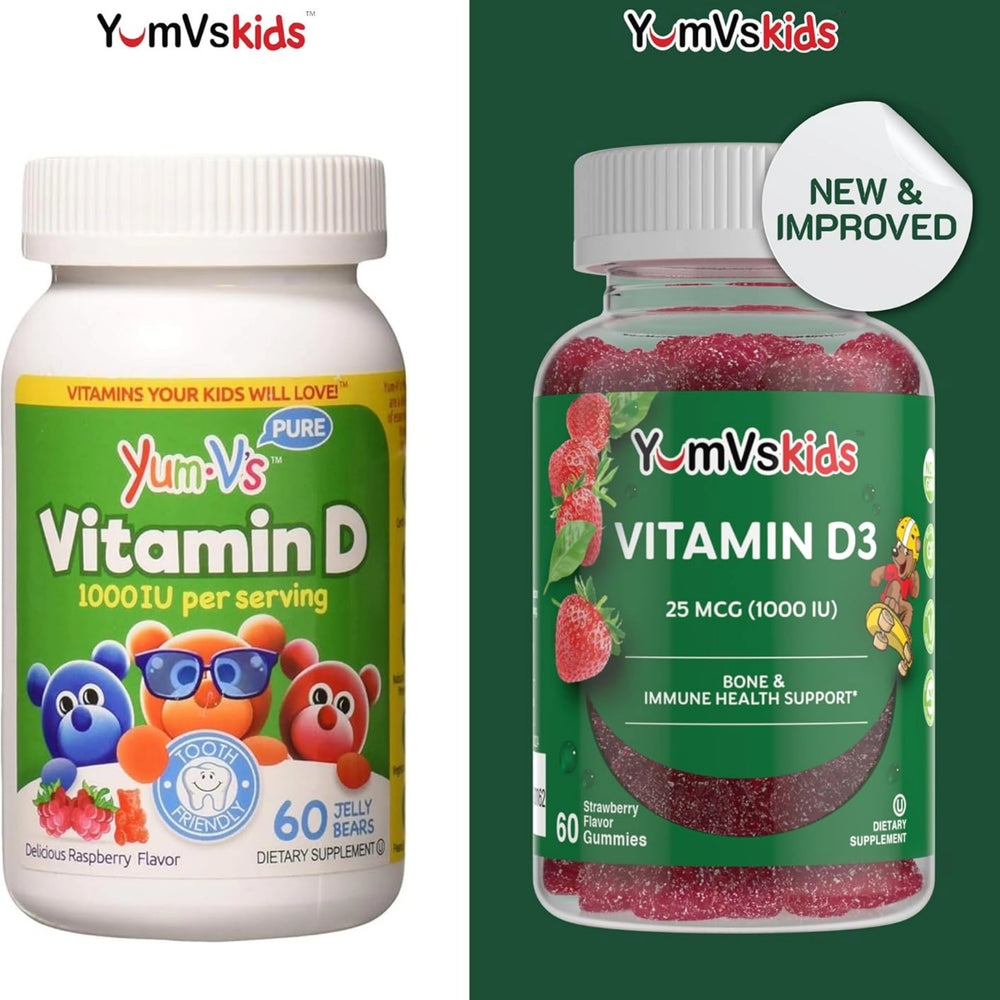 YumVs, Vitamin D3 Gummies, Strawberry, 25 mcg (1,000 IU), 60 Gummies