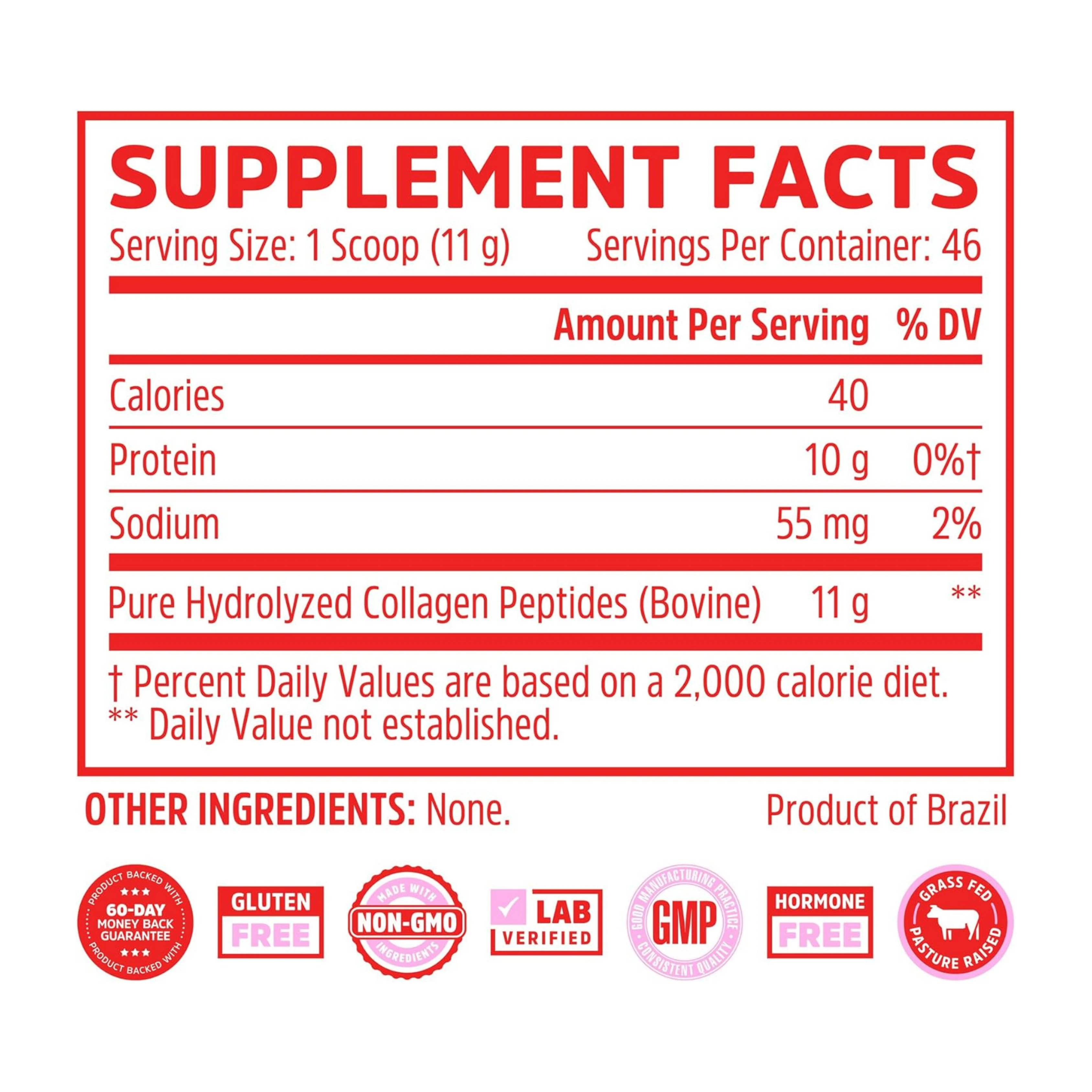 Zhou, Collagen Peptides, Pure Hydrolized Collagen Powder,  18 Oz Ounce