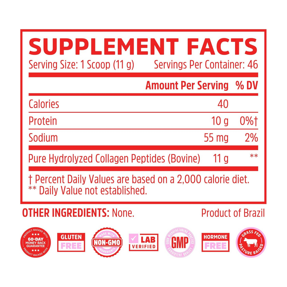 Zhou, Collagen Peptides, Pure Hydrolized Collagen Powder,  18 Oz Ounce