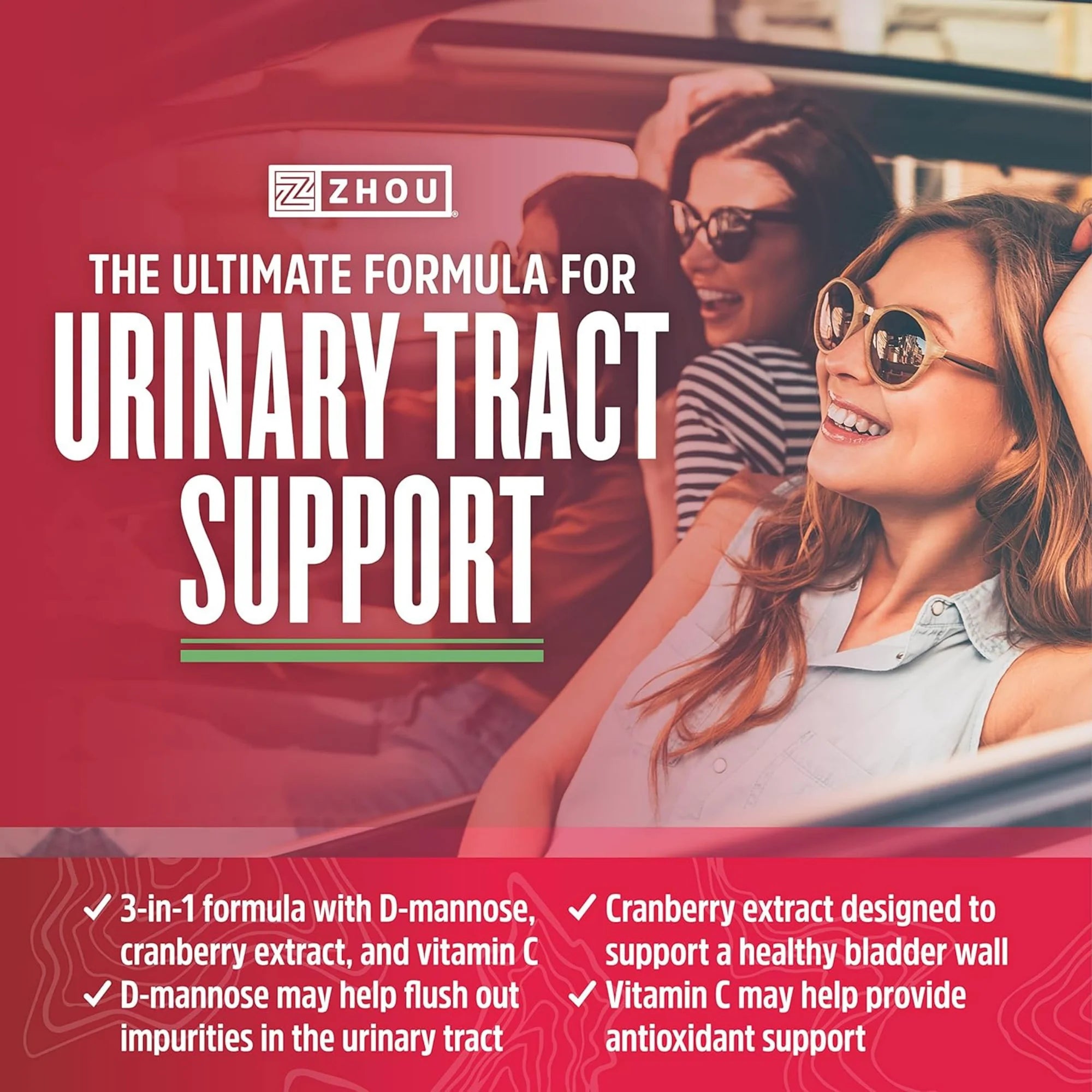 Zhou, Cran-Defense, Urinary Tract Formula, Extract 1000 mg, 60 Veggie Capsules