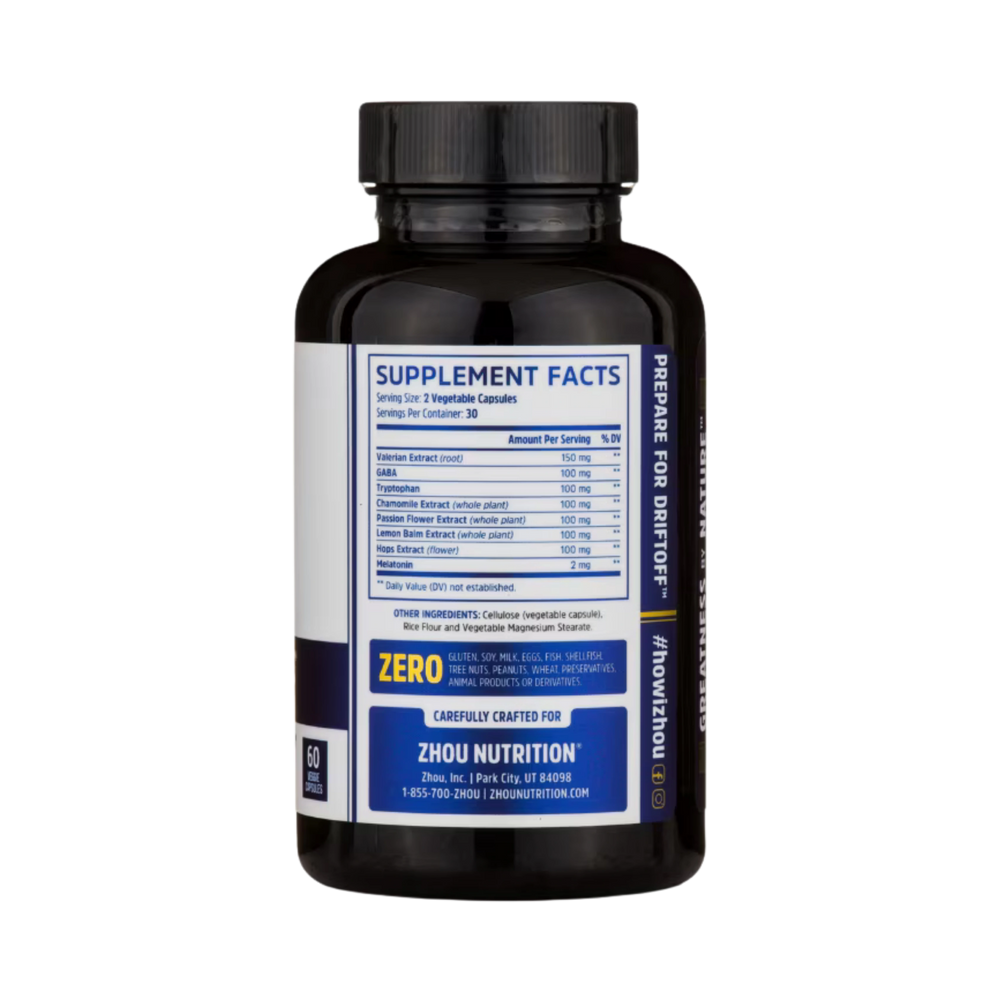 Zhou, Driftoff, Soothing Sleep Formula, 60 Veggie Capsules