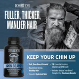 Zhou, Iron Beard, Premium Beard &  Hair Growth Formula, 60 Veggie Capsules