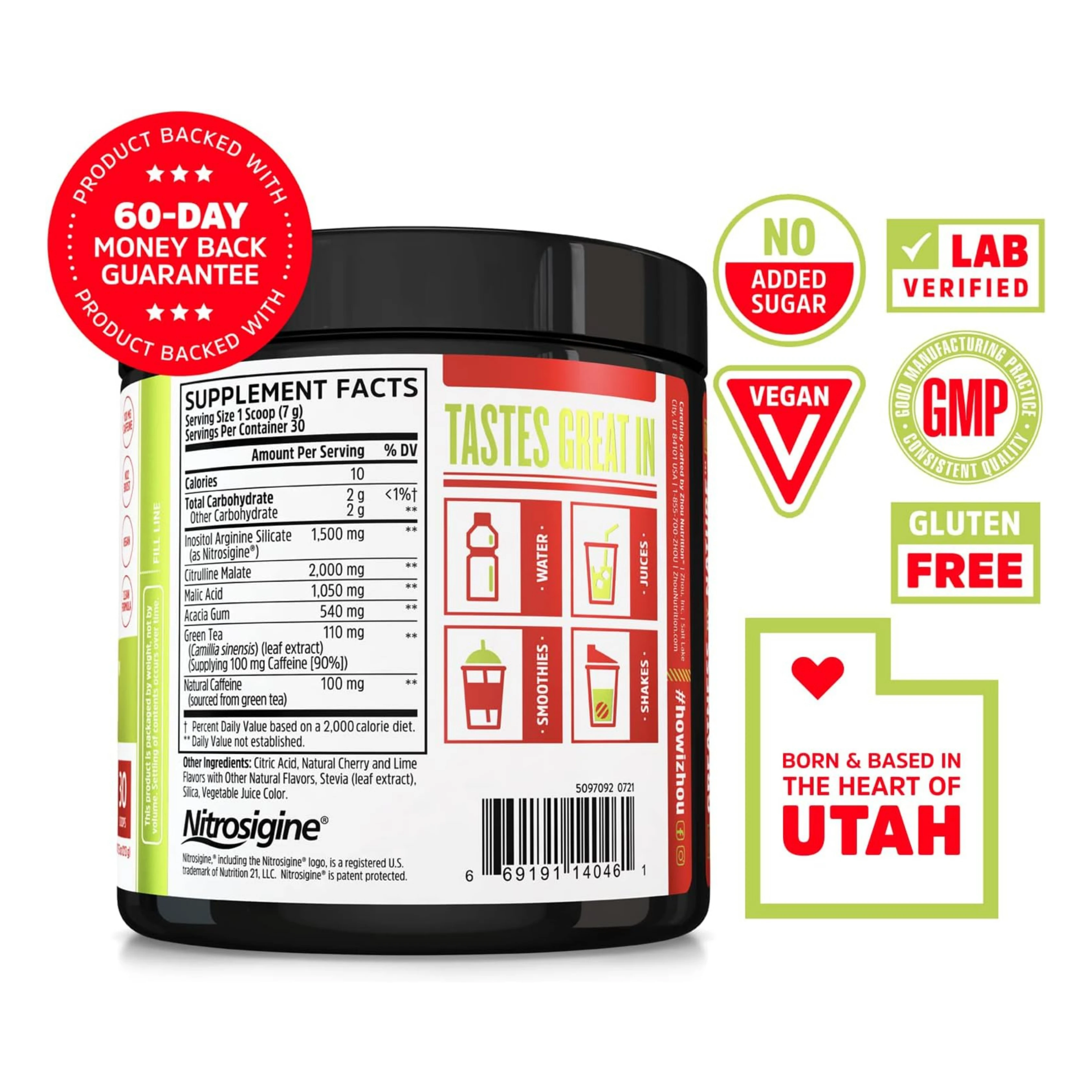 Zhou, Lite Up Xtra,  Boosted  Pre-Workout, 30 Scoops, 7.5 Oz Ounce