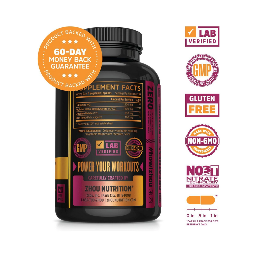 Zhou, N.O. Pro, Premium Nitric Oxide Boost,  120 Veggie Capsules