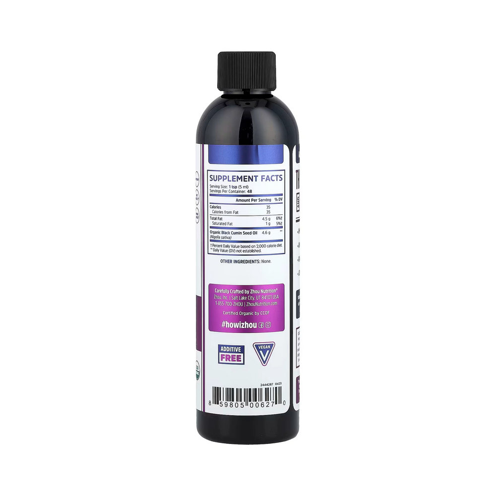 Zhou, Organic Black Seed Oil, Cold Pressed, 8 fl Oz, 240 ml