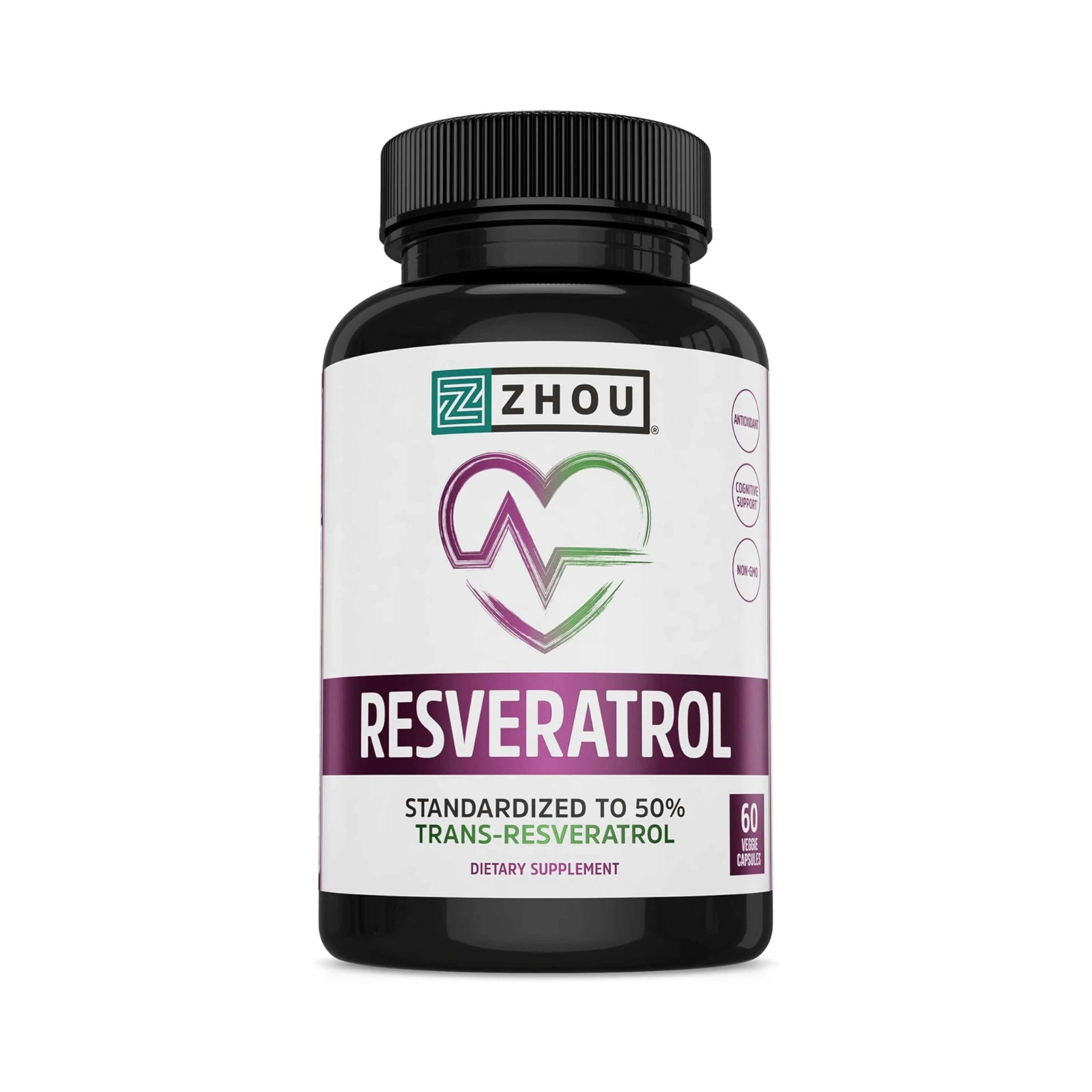 Zhou, Resveratrol, 1000mg, 60 Veggie Capsules